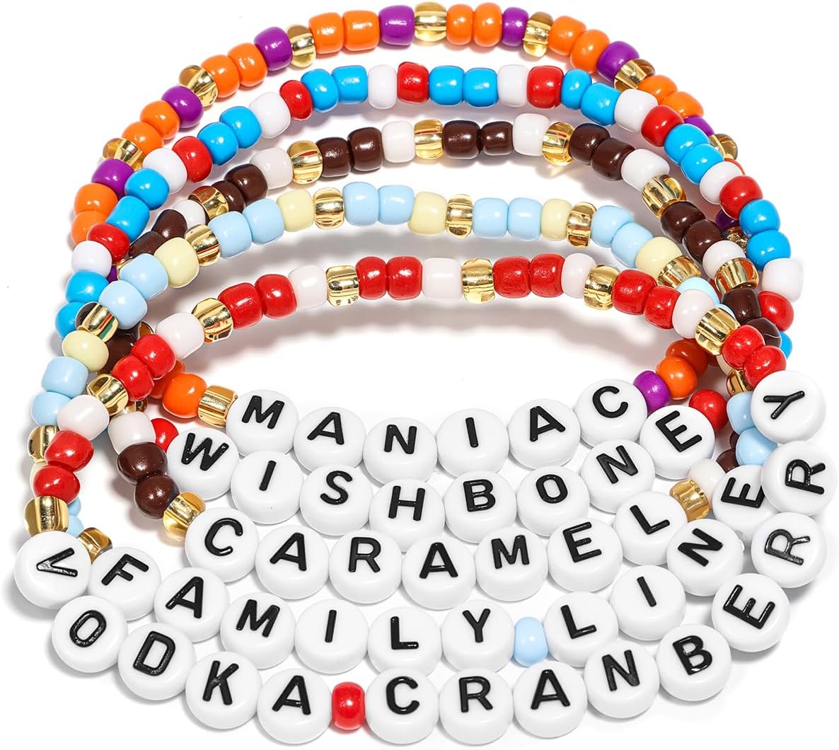 AICase Merch Friendship Bracelets Set of 5, Beaded Wishbone Bracelet Stuff Outfits for Concert Shirt Accessories Jewelry Merchandise Gifts for Fans Birthday Valentines Day Christmas