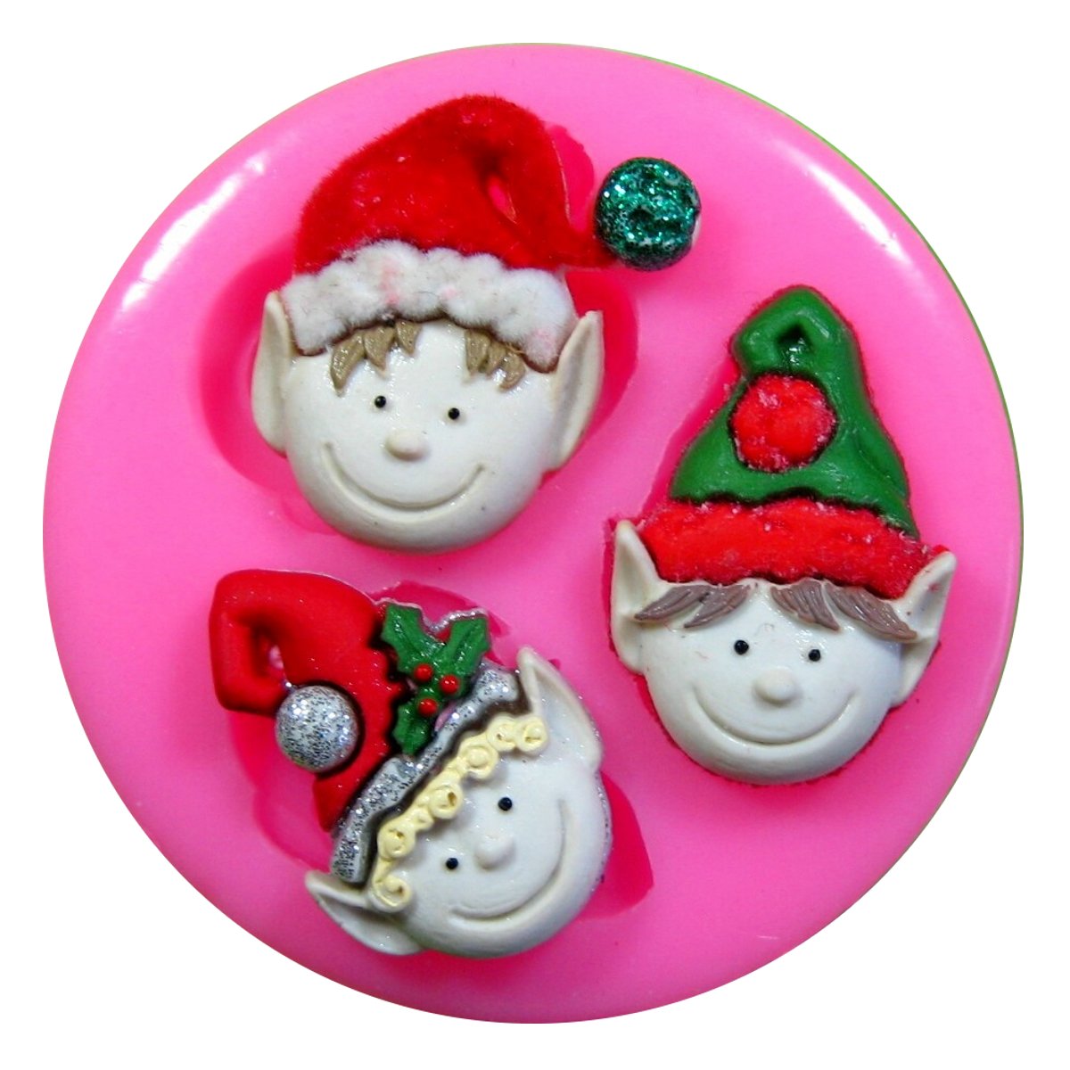 Fairie Blessings Multicoloured 3 Cheeky Christmas Elves Silicone Mould Mold For Cake Decorating Cake Cupcake Toppers Icing Sugarcraft Tool By