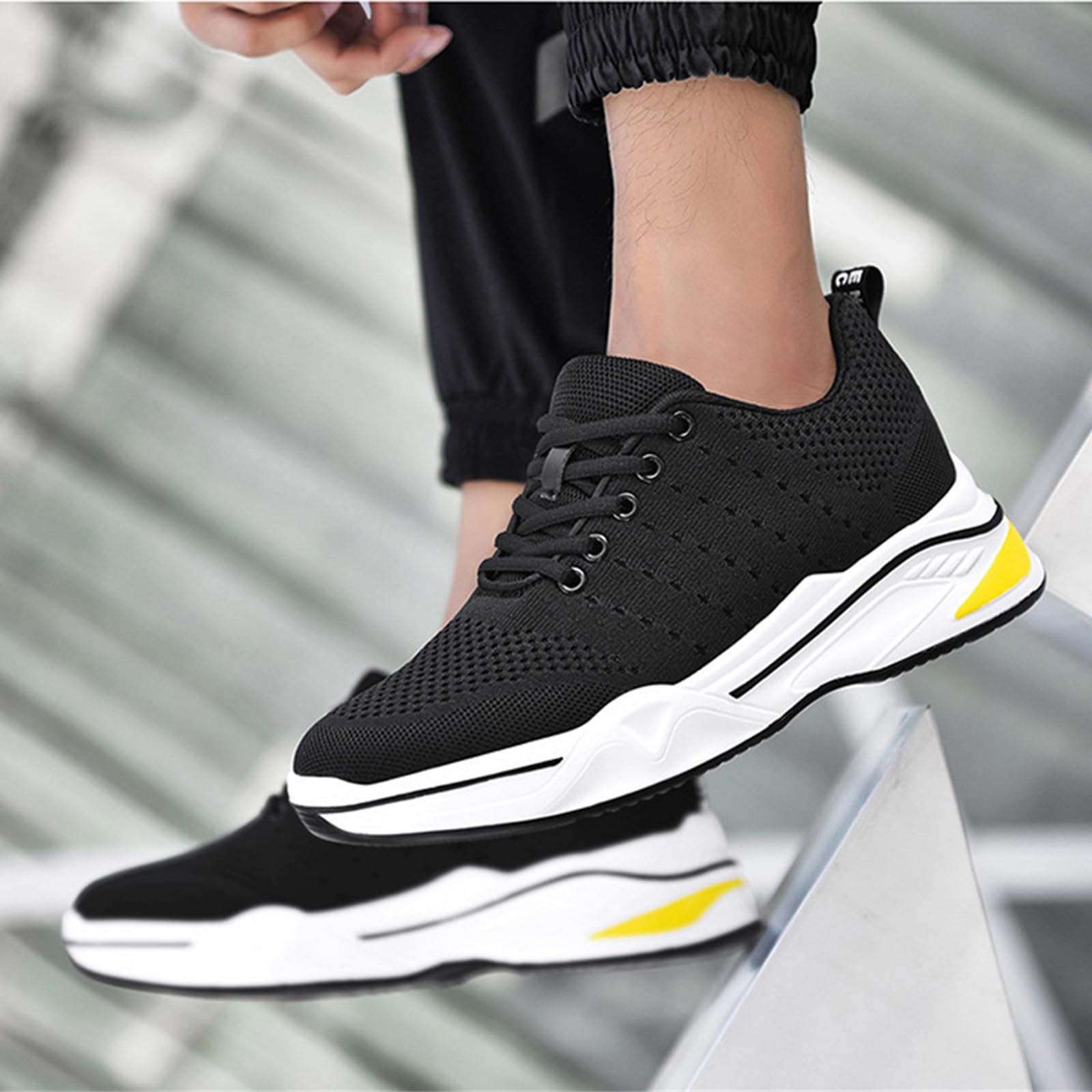 Zapatillas elevadoras para hombre, tacón de 4 cm, 6 cm, 8 cm, 10 cm, zapatos de elevación de altura invisible para caminar, tenis deportivo, golf, antiestático, ligero, transpirable