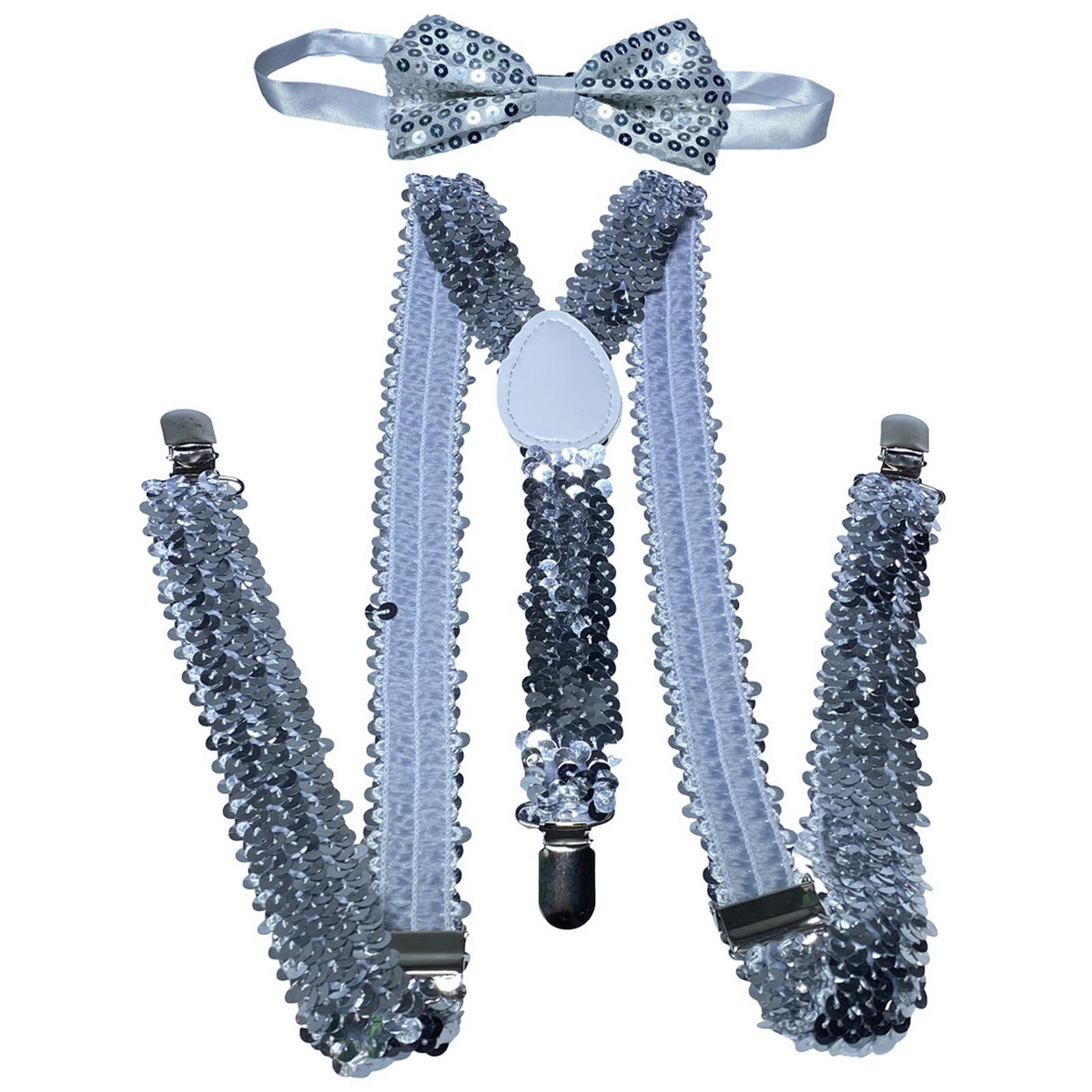 Juego de pajarita y tirantes elásticos ajustables en forma de Y preatados, accesorios para fiestas