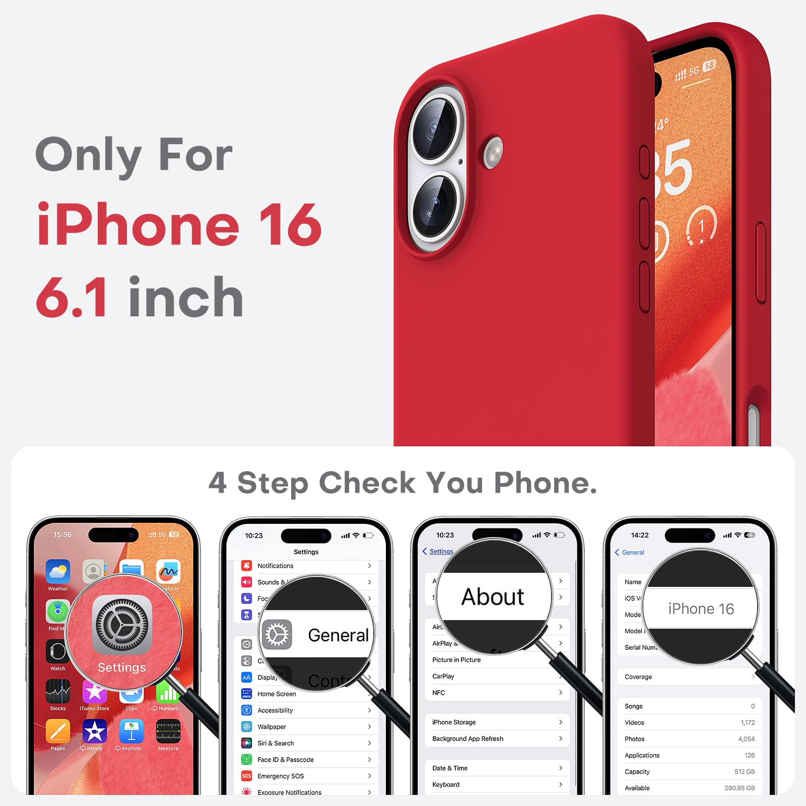 TOCOL 5 in 1 Cover iPhone 13, 2 Pellicola Vetro Temperato + 2 Pellicola Fotocamera, Custodia