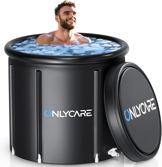 ONLYCARE Ice Bath Tub for Athletes - Upgrade 85 Gal Cold Plunge Tub with Cover - Multiple Layered Cold Water Portable Ice Pod for Therapy Recovery at Home Outdoor Gym