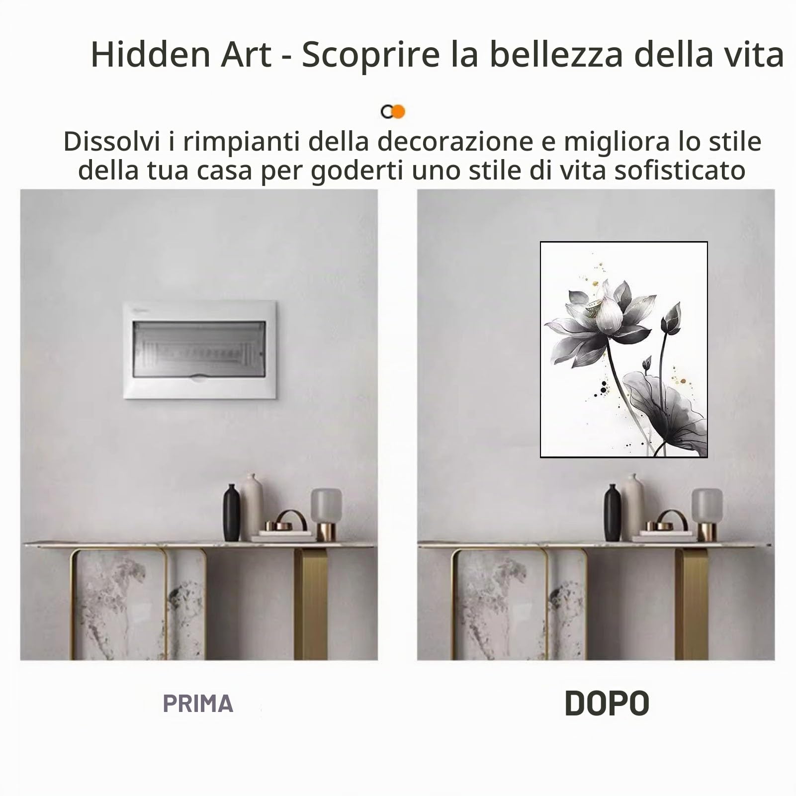Quadro Elettrico Cancello Pittura Decorativa Verticale Scatola Contatori Arte Coperchio Protezione Pannello Contatore Decorativo Foyer(H,30x40cm)
