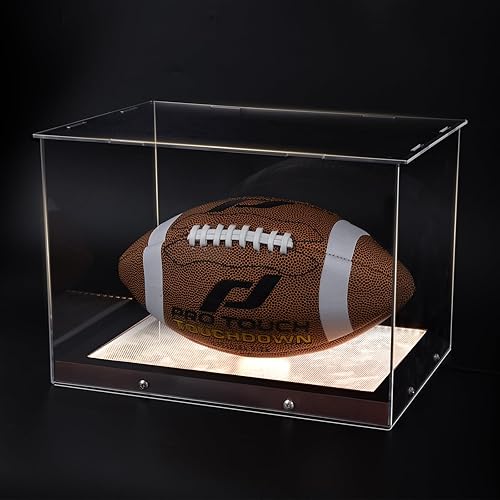 Miniatura 9 de LuxRound Mini Casco, Mini Casco, Mini Casco de Fútbol, Caja de exhibición de Acrílico para Mini Casco, Protección UV A Prueba de Polvo con Luz LED,