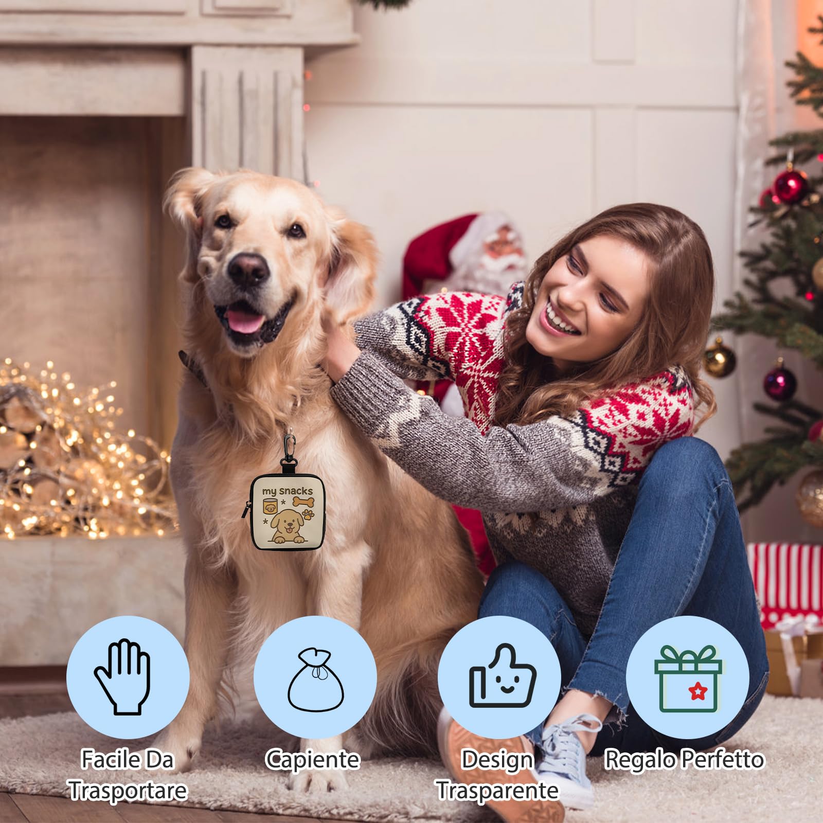 VEGCOO 2 Pezzi Sacchetti Portatili Per Animali Domestici con Zip, Porta Premietti per Cani Borsa con Moschettone, Borsa Addestramento Cane Porta Premietti per Cani per Viaggi, Uso Esterno