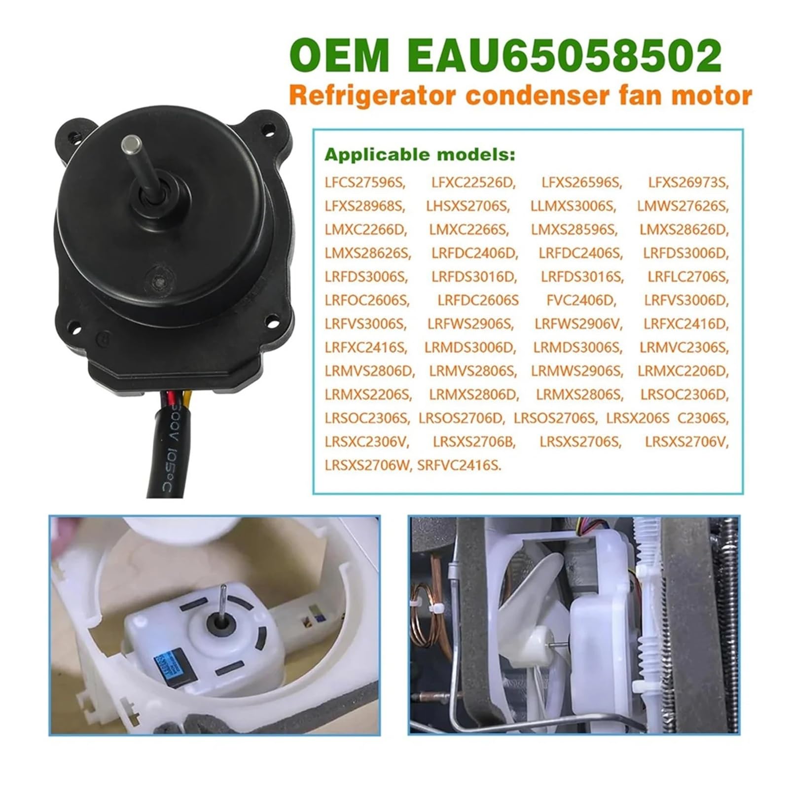 Motor De Ventilador De Condensador De Refrigerador B15C EAU65058502 EAU64843805 RFD3410A102A, Compatible Con LG, Reemplaza AP7178309 PS16662422