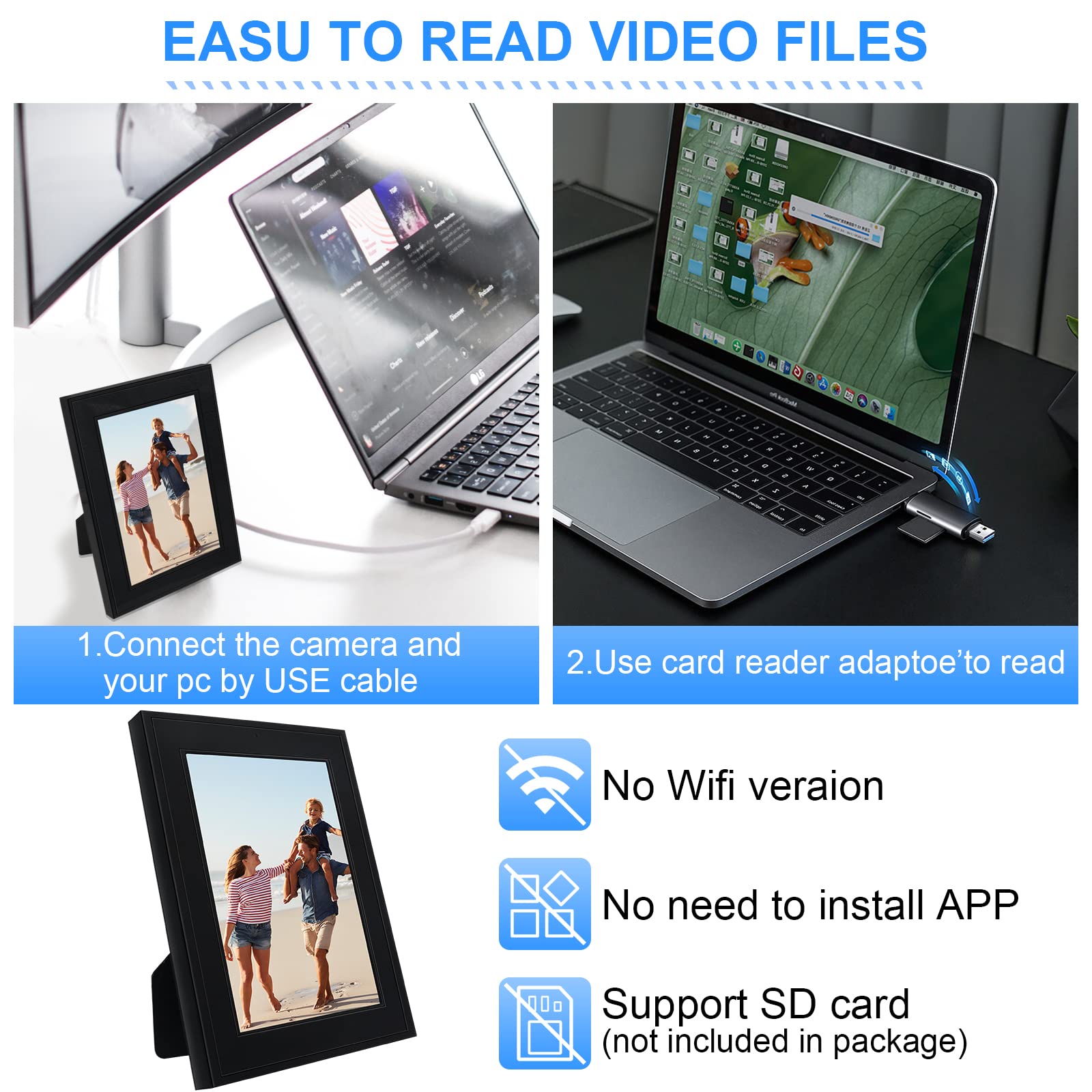 Caméra Espion Cadre Photo, Mini Camera Cachée sans Fil HD 1080P, Mciro Caméra de Surveillance avec Détection de Mouvement