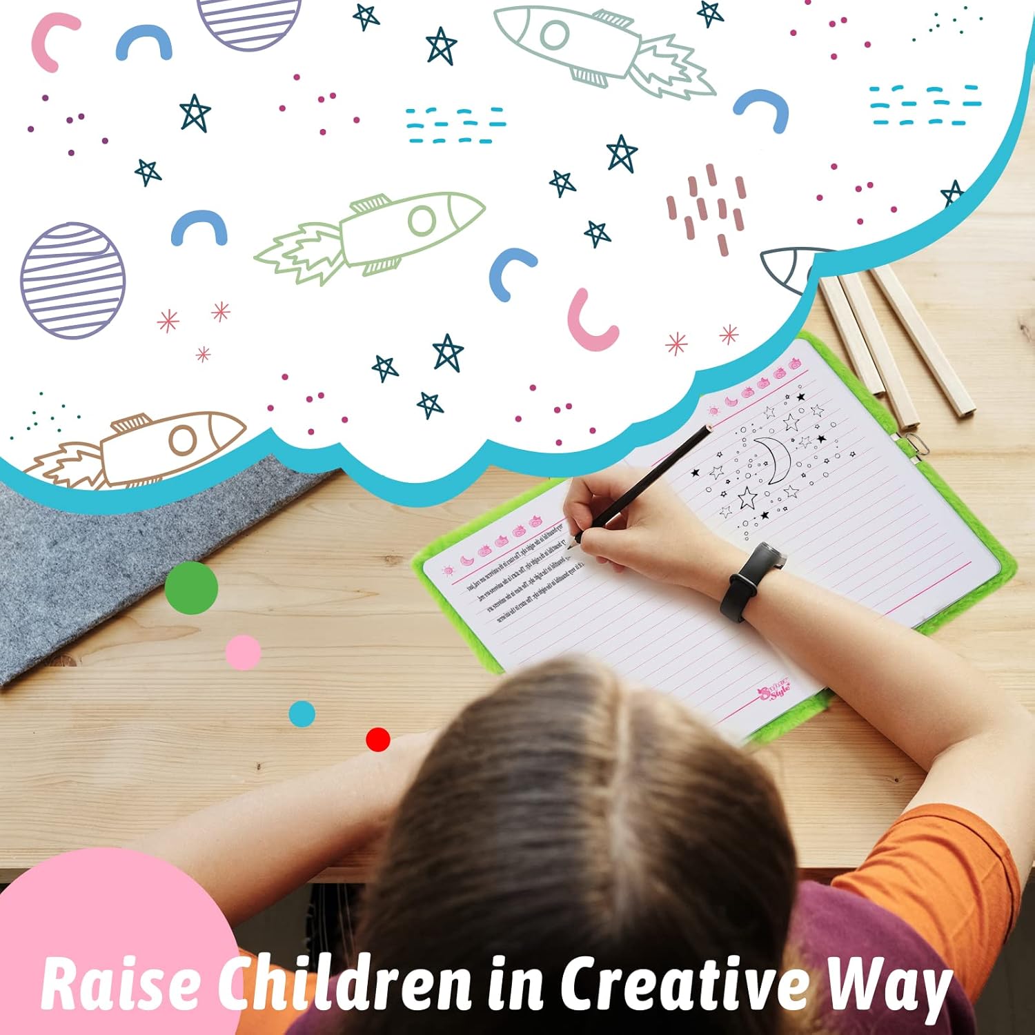 SuperStyle Journal Diary, Gift for 6 7 8 Years Old Girls, Avocado Notebook with Lock Secret Diary Writing Journal Birthday Gift for Kids - Image 6