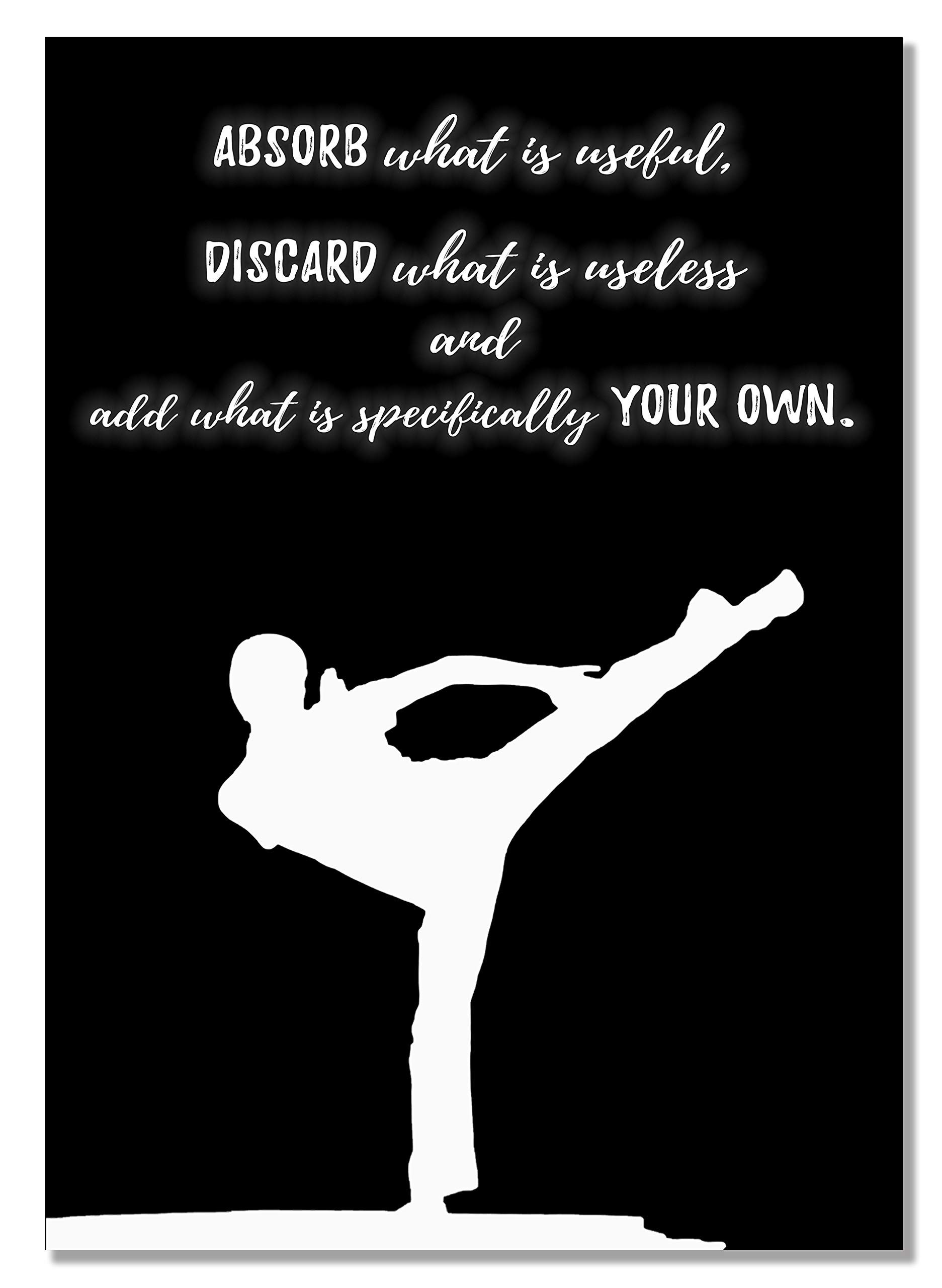 Bruce Lee Absorb #B A4 Unframed Discard Quote Black and White Poster Motivation Inspiration Photo