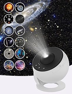 12 in 1 Planetarium Galaxy Star Projector for Bedroom Decor, 360° Rotating Nebula Projector Lamp, Timed Starry Night Light Projector for Kids,Home Theater, Ceiling, Room Decoration