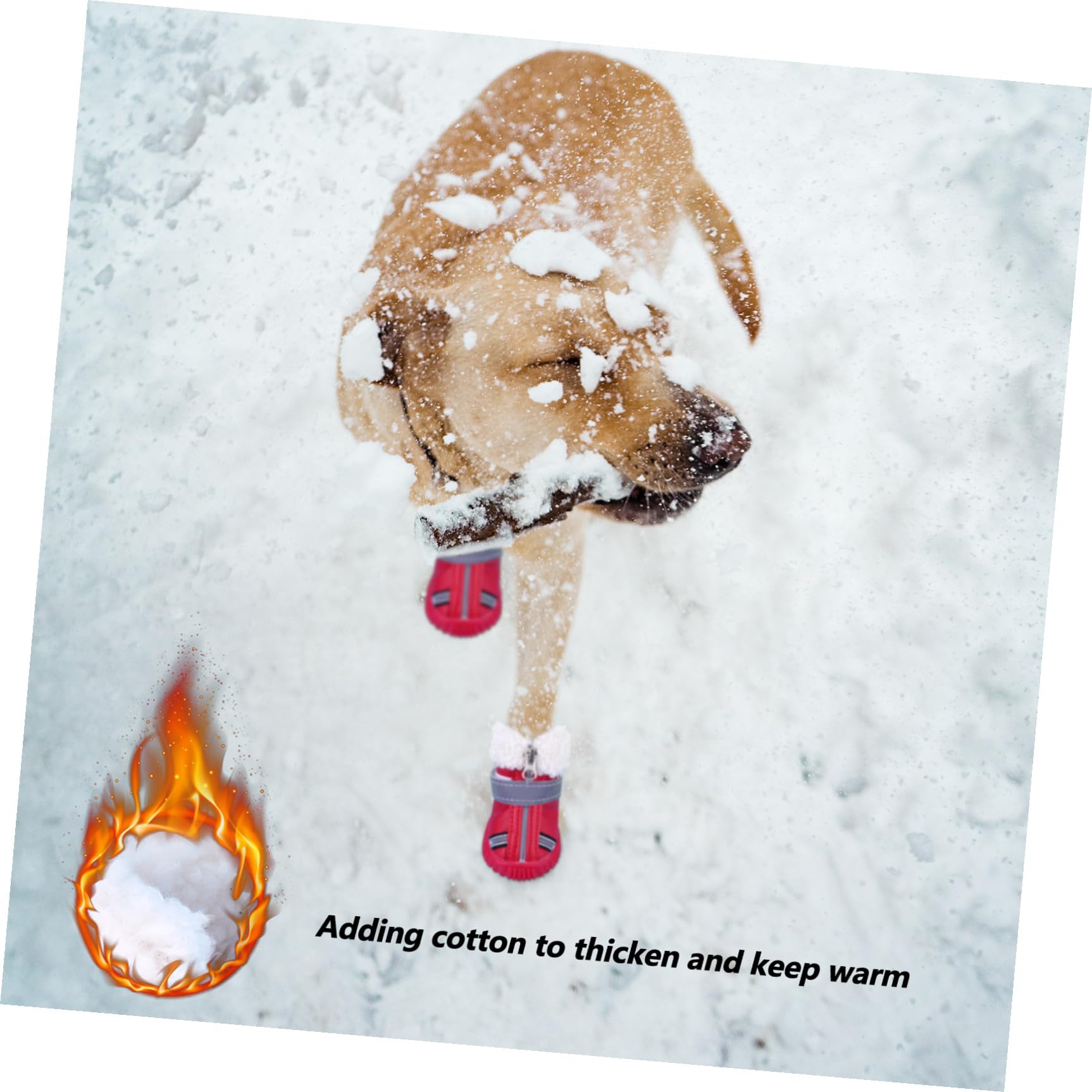 BESPORTBLE 8stücke Teiliges Winter-hundeschuhe Mit Anti-rutsch-Funktion Dicke Für Optimalen Pfotenschutz Für Schnee Und Kaltes Wetter Einfach Anzuziehen