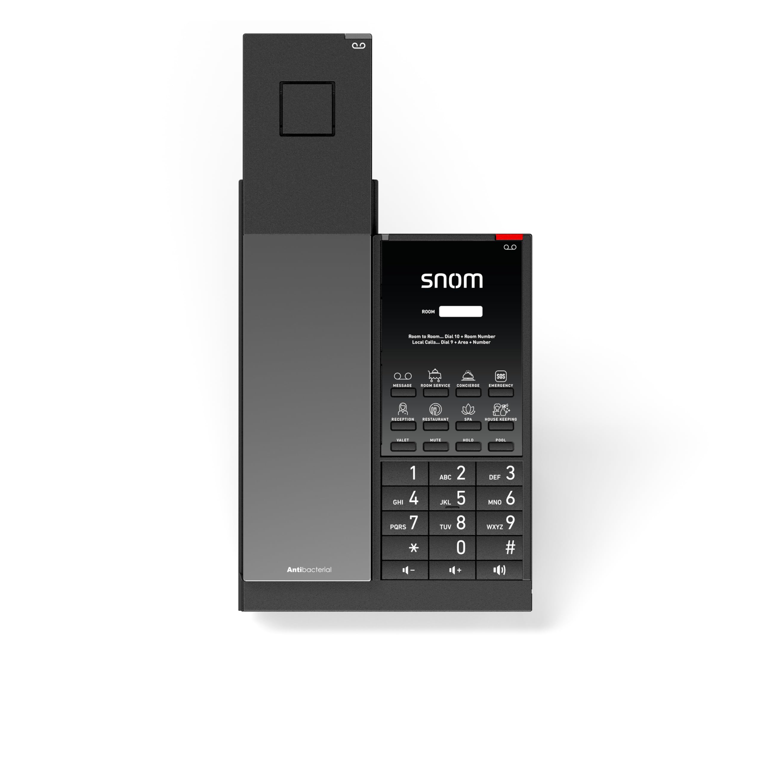 Snom HD351W DECT/WiFi - Telefono cordless con custodia antibatterica, visualizzazione di chiamata ottica, 5 dispositivi manuali, vivavoce, muto, server in Germania