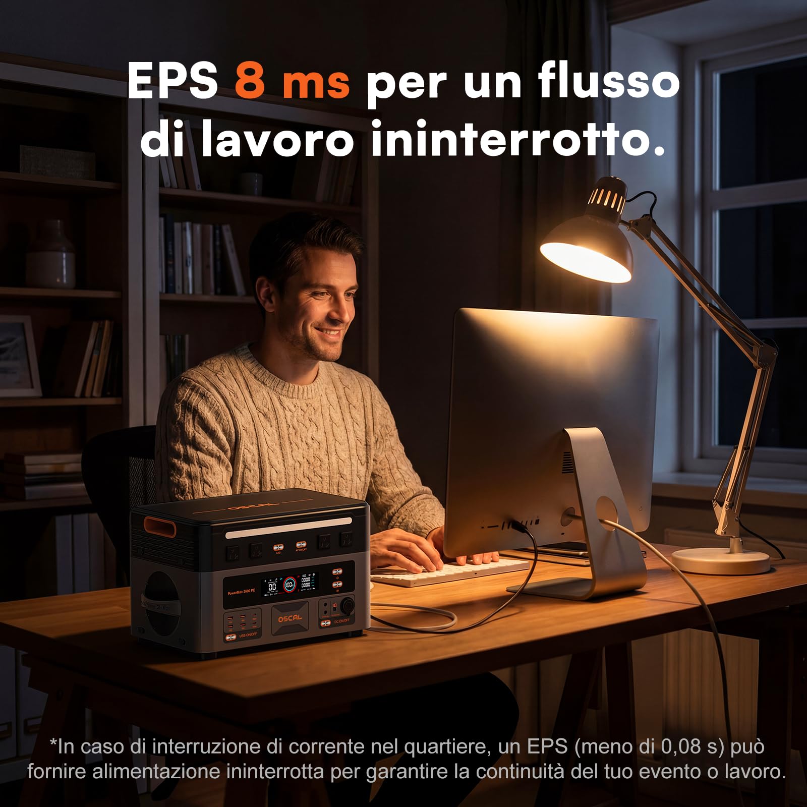 Powermax 3600W Centrale Elettrica Portatile(Picco 7200W) Con 2x400W Pannello, 2016Wh Solare Generatore LiFePO4 Batteria Controllo APP Portable Power Station per Campeggio Camper Casa