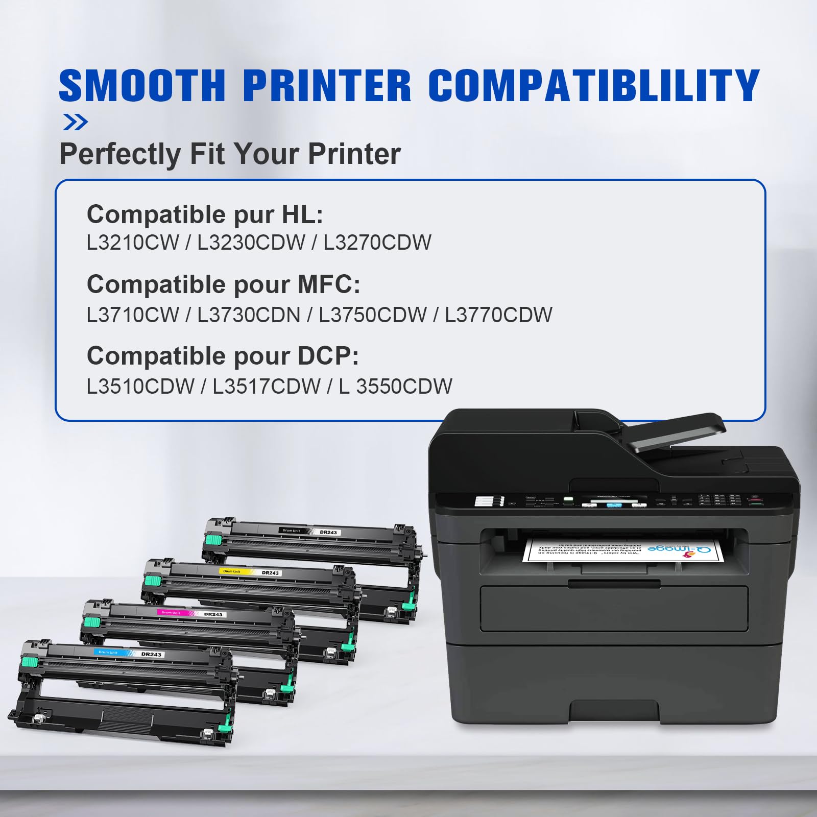 DR243CL DR 243CL Tamburo Compatibile con Brother DR-243CL Tamburo | Compatibile con Brother DCP-L3550CDW HL-L3230CDW HL-L3210CW HL-L3270CDW MFC-L3710CW MFC-L3750CDW MFC-L3770CDW(4-Pack)