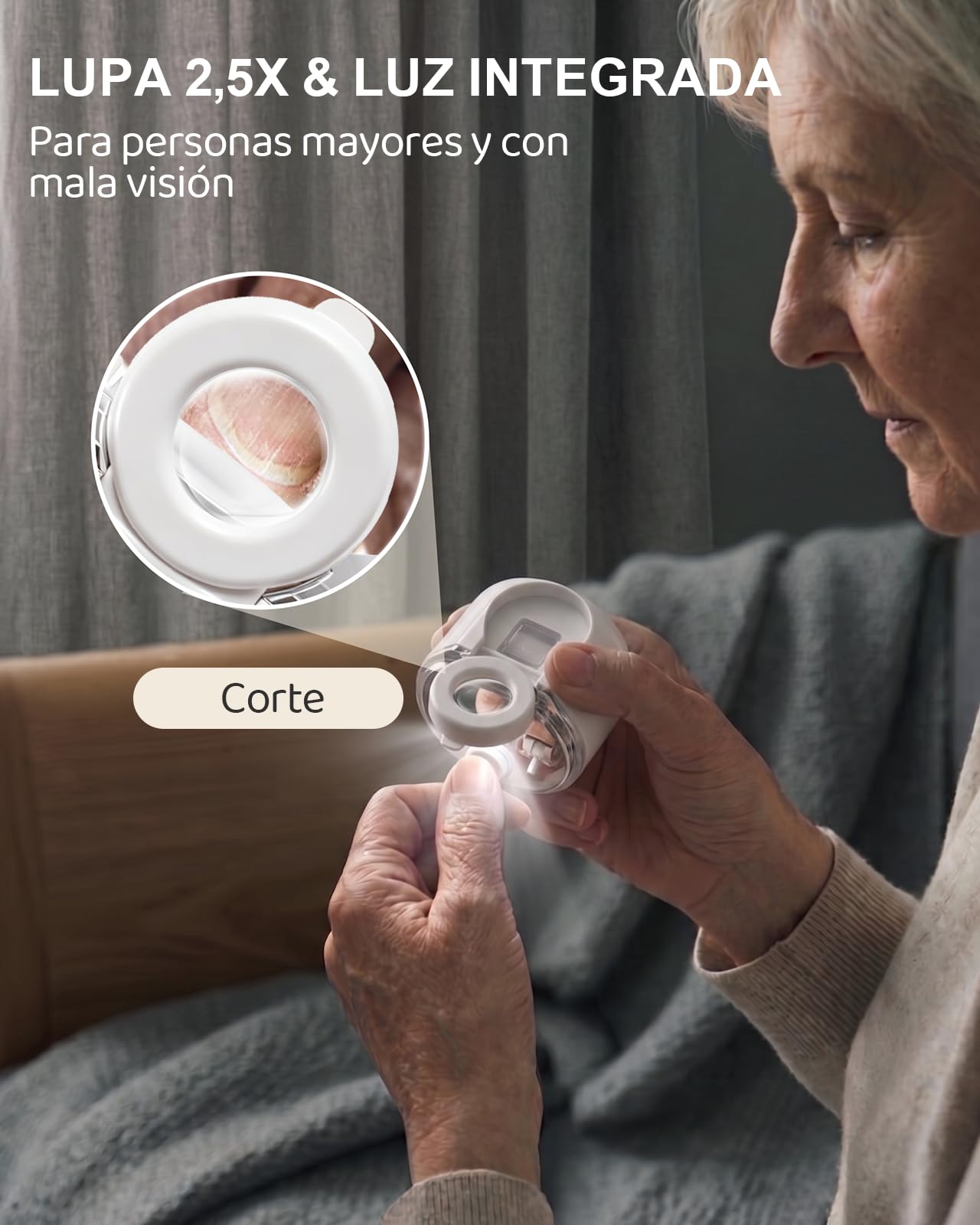 Lictin Cortauñas Electrico Set con Cortador Inclinado, Multi-in-1 Cortador de Uñas Electrico con Lupa, Luz LED y Depósito para Restos de Uñas para Bebés (0+ Meses), Ancianos y Adultos