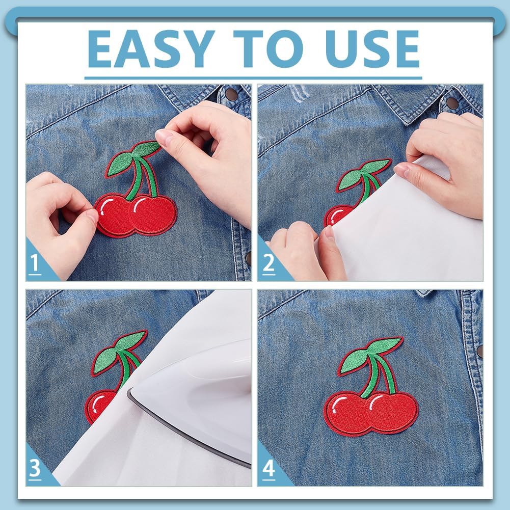 arricraft 20 Pcs Fruit Iron on Patches, 20 Styles Cherry Lemon Pineapple Watermelon Banana Strawberry Embroidered Appliques for Clothing DIY Accessories Clothes Decoration Patches - Image 3