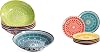 Annovero Dessert Plates, Pasta Bowls | Kitchen Serving Dishes for Eating Chili, Soup, Ramen, Rice | Microwave Oven Safe | Colorful Porcelain Dinnerware