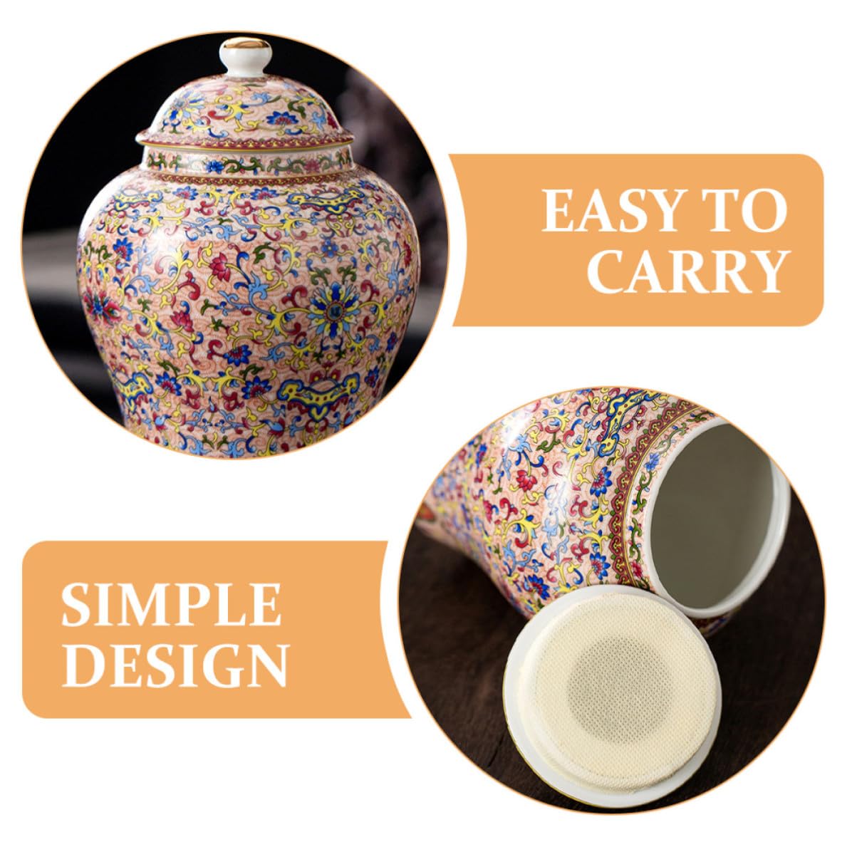 Operitacx Barattolo di Tè in Ceramica Ermetico Vintage per Casa