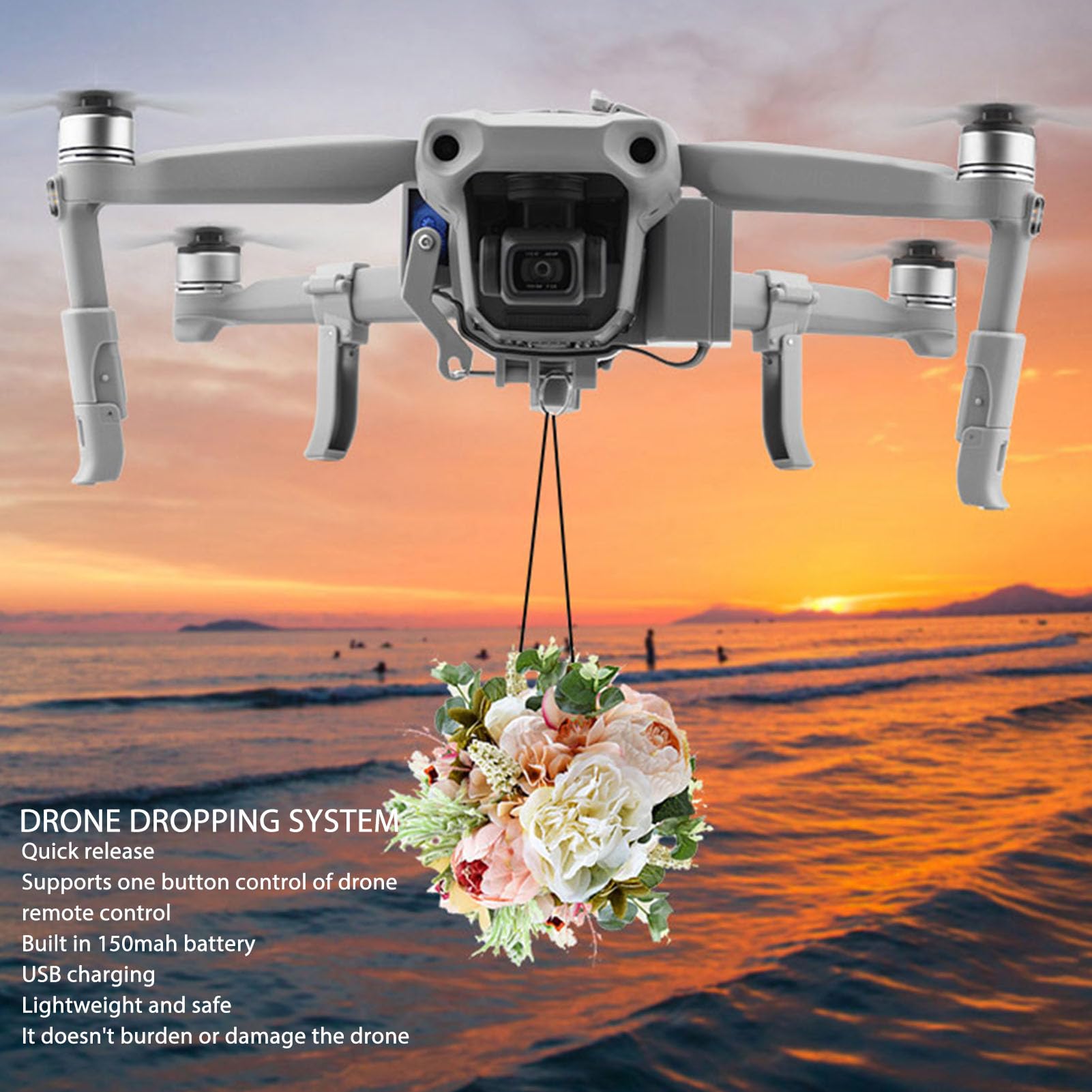Dispositif de Largage de Utile pour Drone, Système Air 2 Airdrop avecD'atterrissage, Chargement USB, pour Livraison