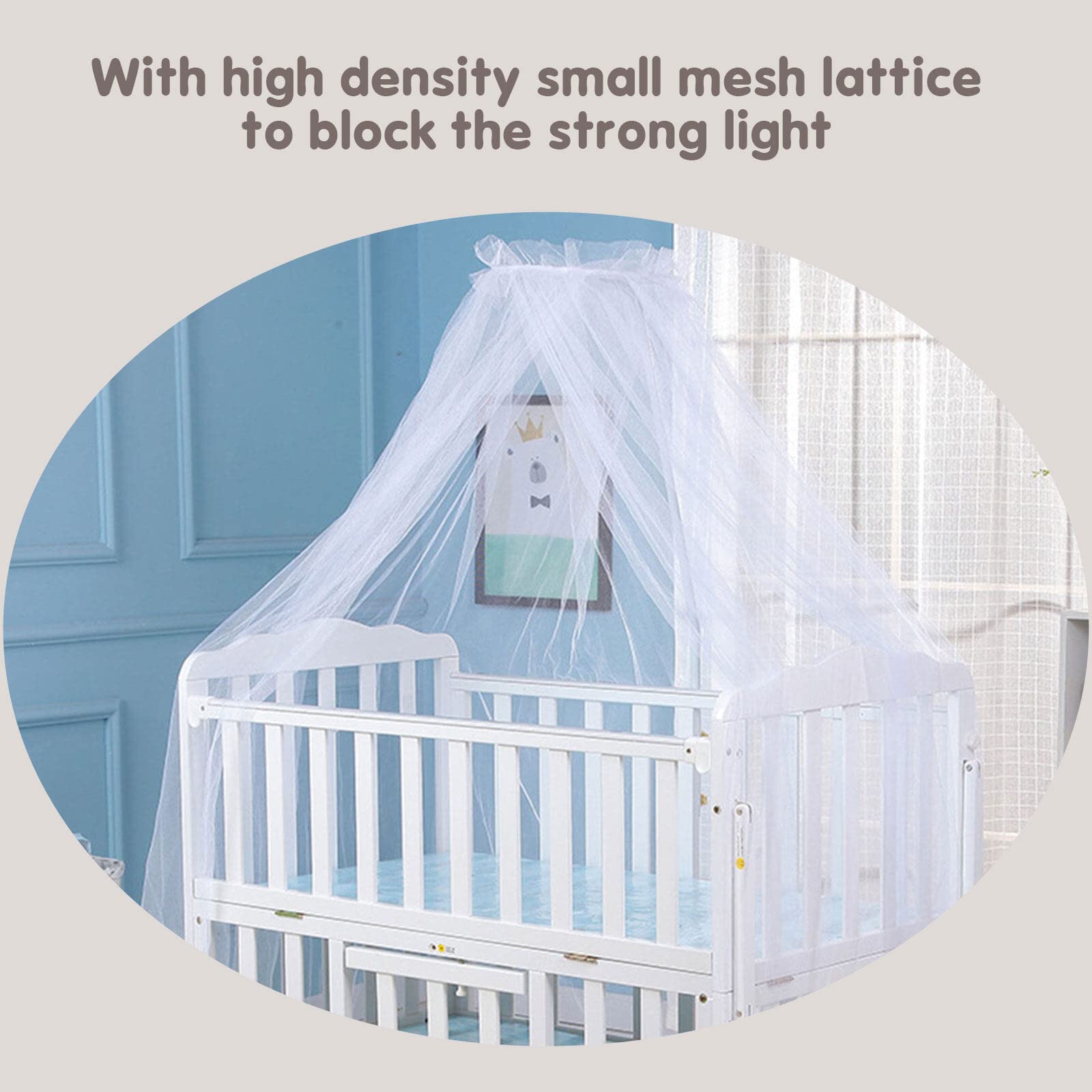 Mosquitera para bebé, para cama, para cuna,techo,mosquitera para cuna, mosquitera, malla para colgar en la cama, mosquitera para mantener a tu bebé lejos de los mosquitos, Blanco, 60x450cm