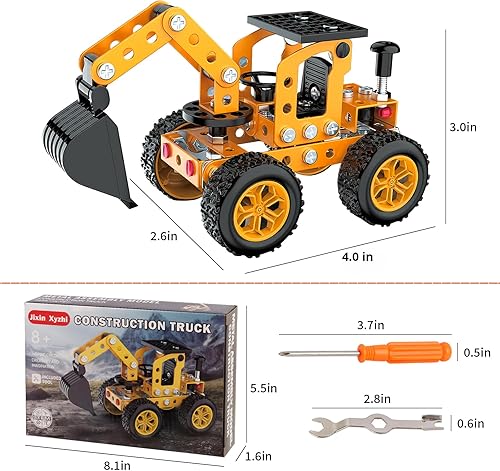 Miniatura 5 de Juegos de montadores de metal, juguetes de montaje de modelo, kits de excavadora, proyectos STEM, kits de automóvil modelo para construir Jixin