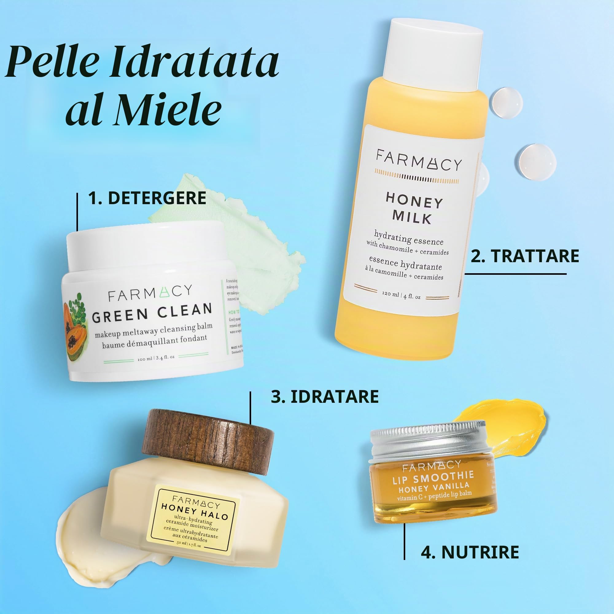 Farmacy Honey Halo Ceramide Face Moisturizer Cream - Lozione viso idratante per pelle secca (1,7 once)