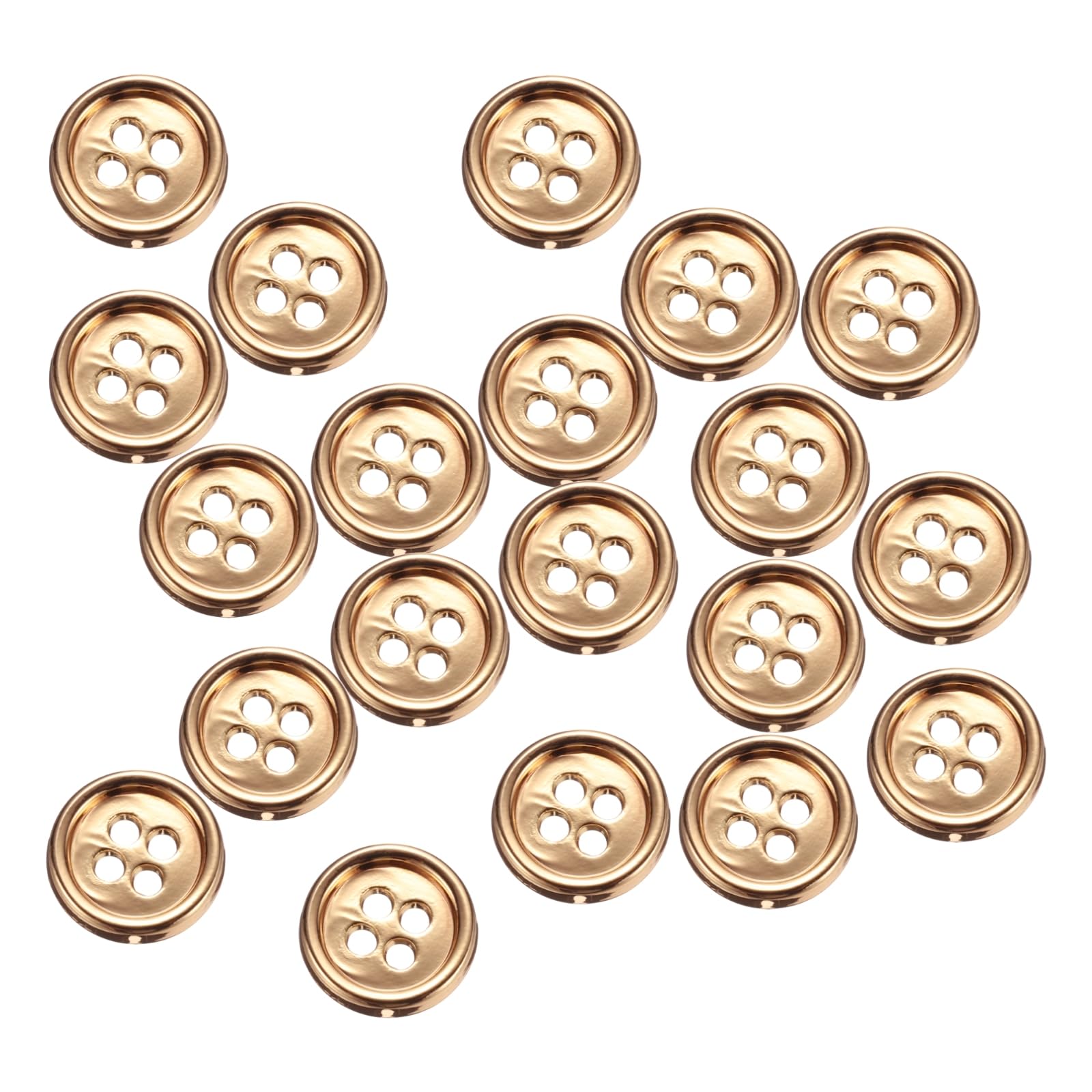 Nähknöpfe Aus Perlgold-Metall – 5 Stück, 18 Mm, Mit Kunststoffschaft, Für Kleidung & DIY