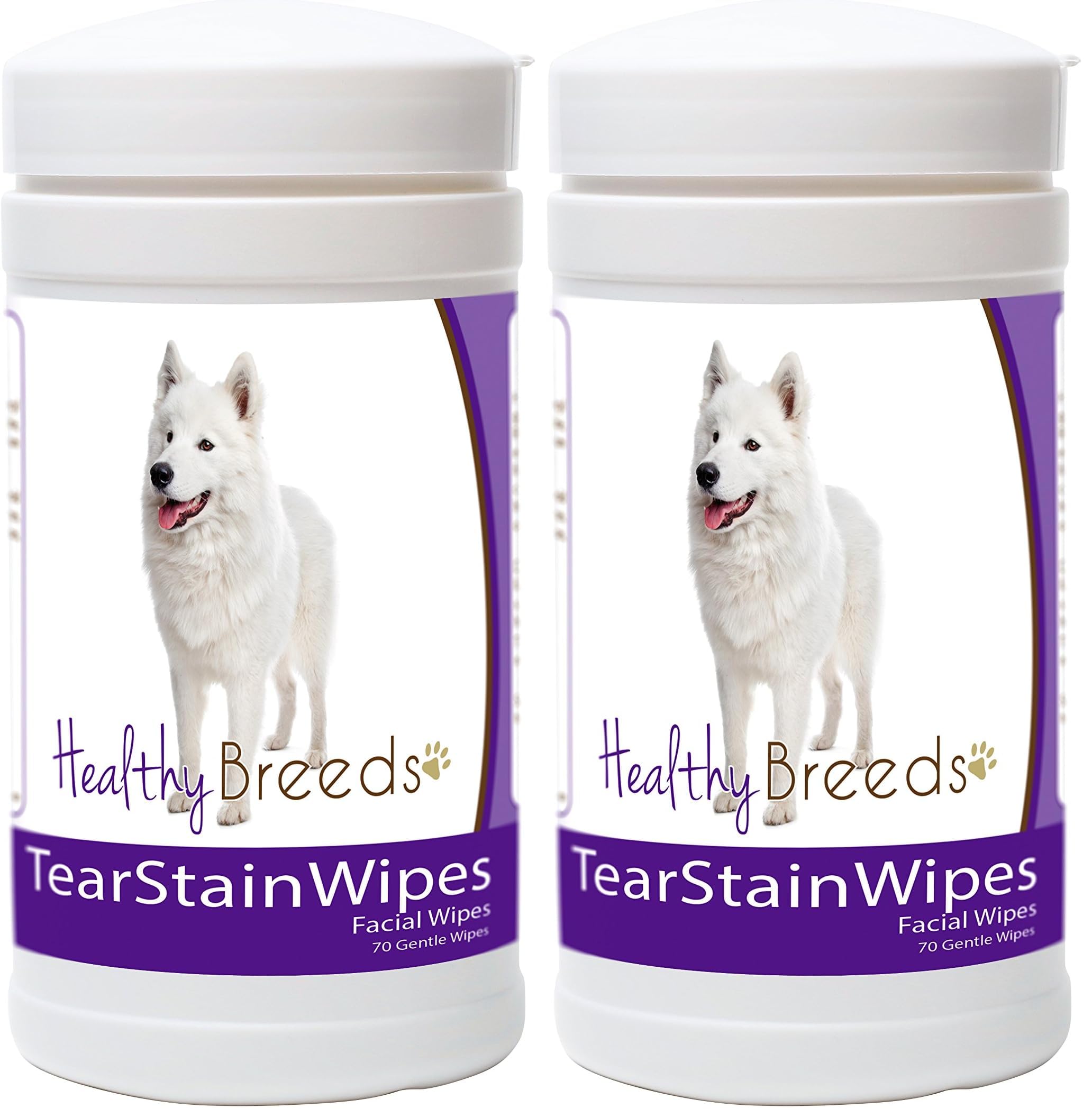 Healthy Breeds Samoyed Tear Stain Wipes 70 Count (Pack of 2)