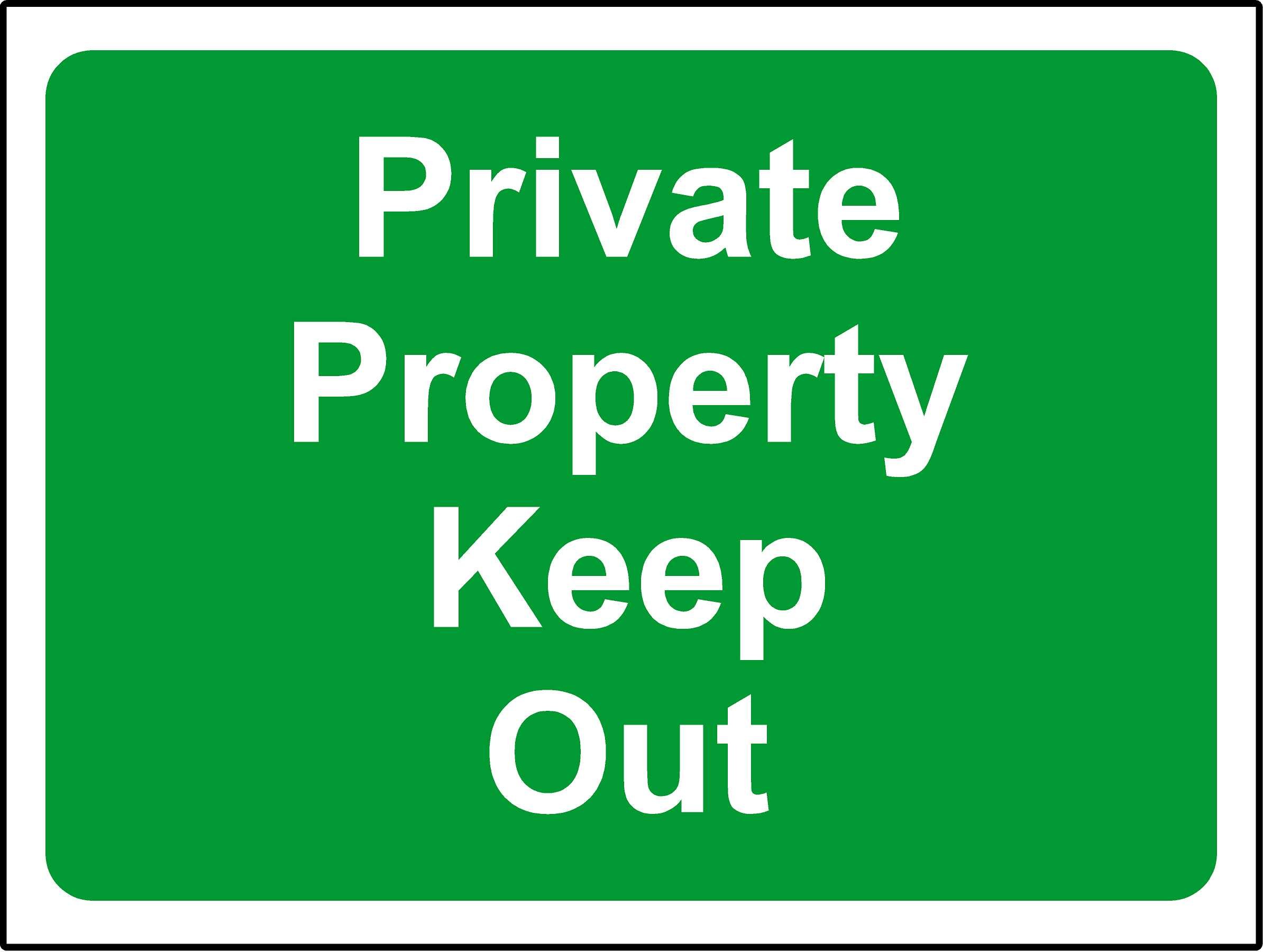 Kpcm Display Ltd Private Property Keep Out Safety Sign - 3Mm Aluminium Dibond 400Mm X 300Mm