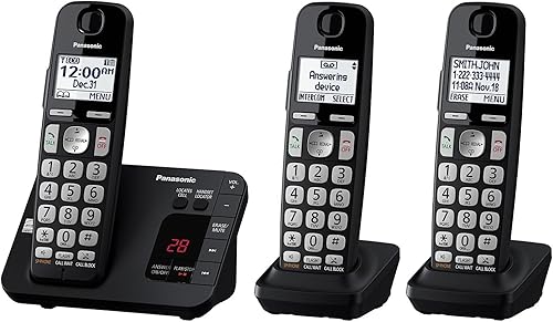 Miniatura 3 de Teléfono inalámbrico Panasonic KX-TGE433B con contestador y 3 teléfonos Negro