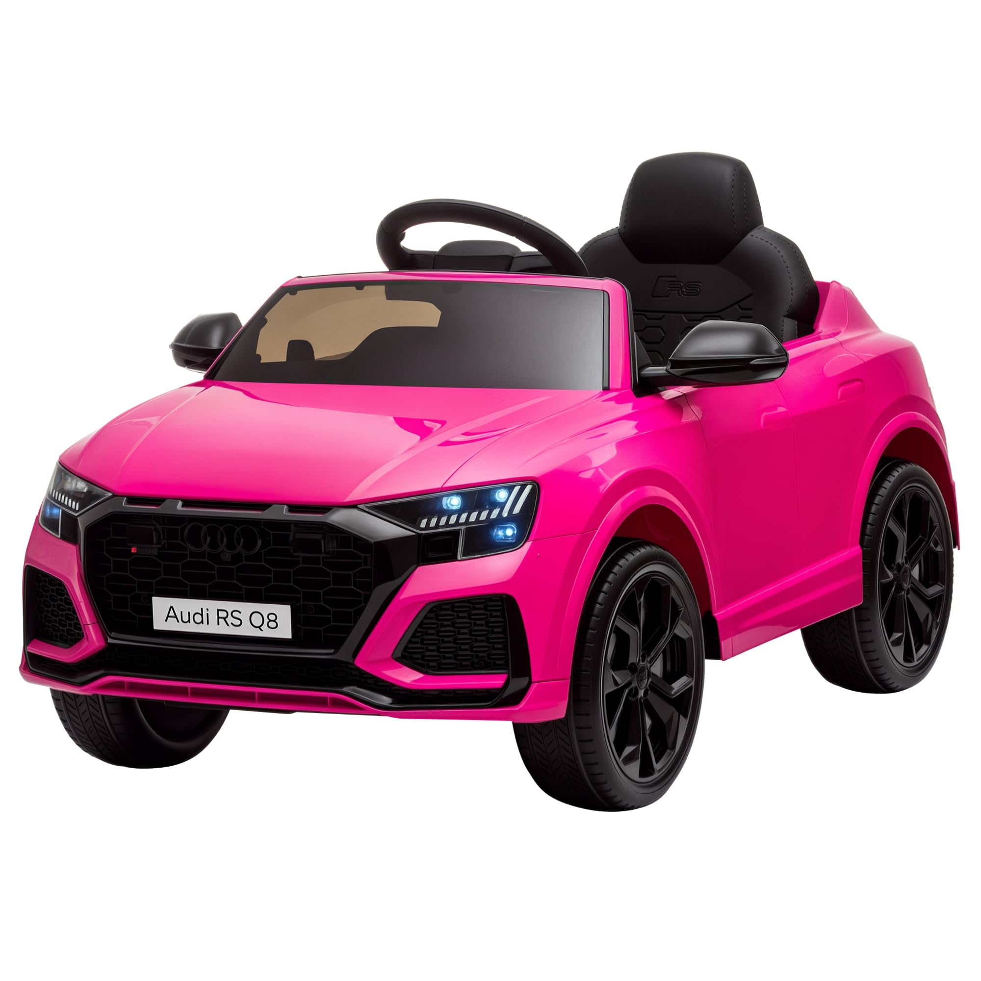 HOMCOM Voiture électrique Enfants sous Licence Audi RS Q8, Voiture à Batterie 6 V, véhicule électrique avec télécommande, USB, Musique, Bluetooth, pour Enfants de 3-​5 Ans, Rose