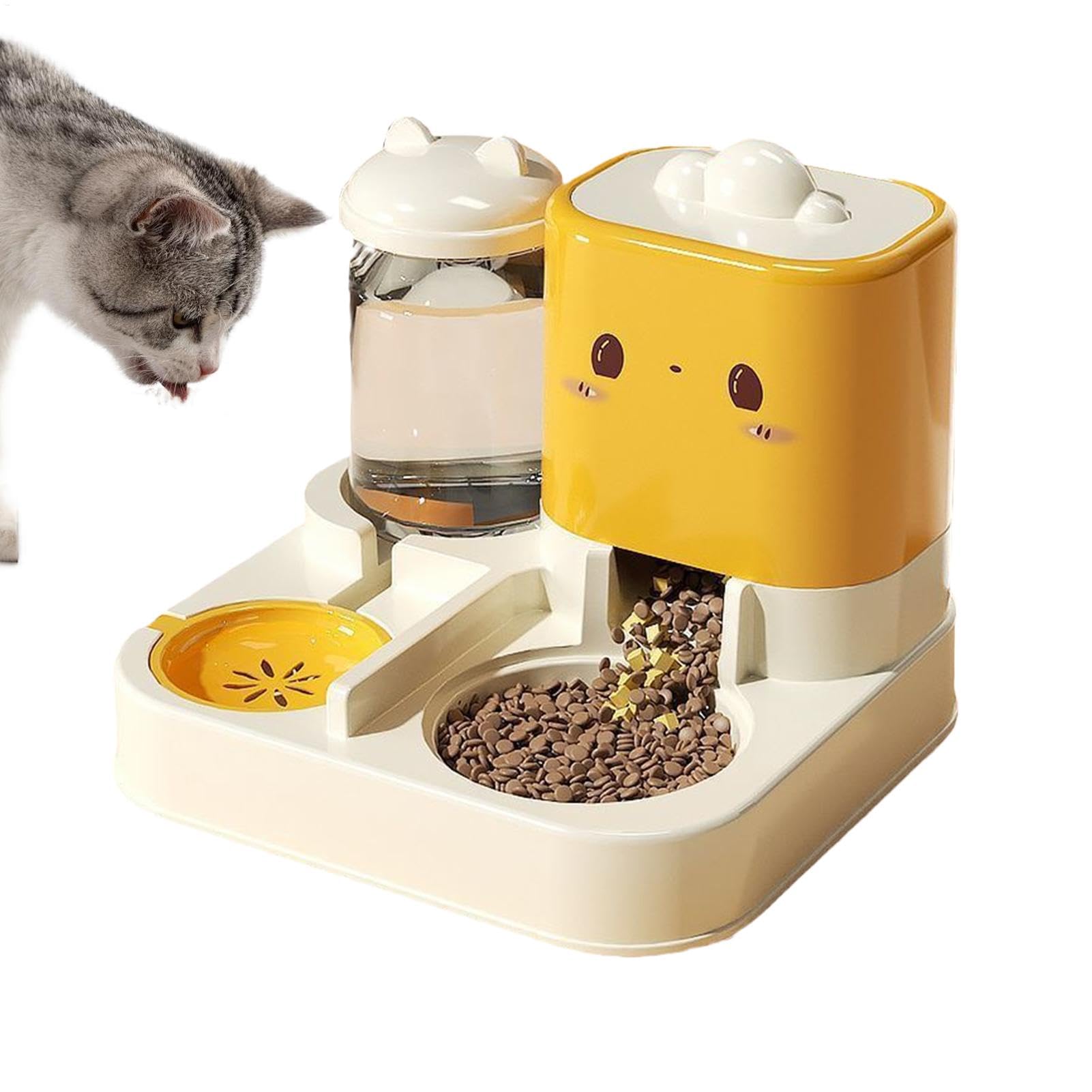 Distributeur automatique de nourriture chat avec bol d'eau anti-déversement grande capacité