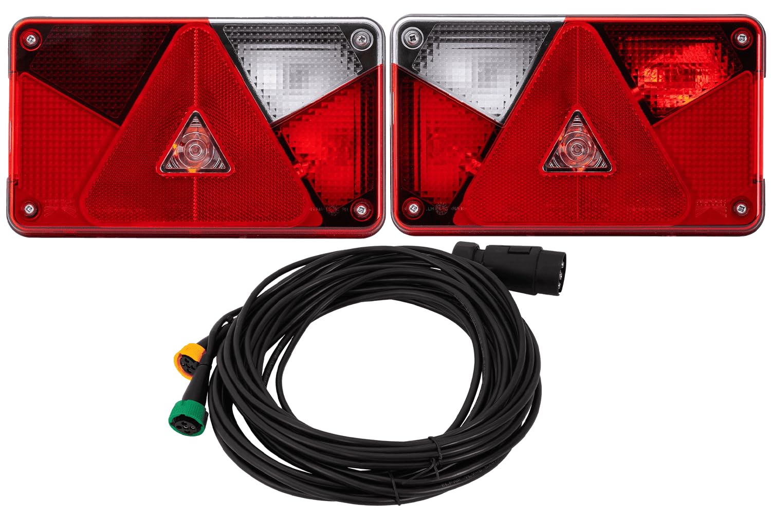 UNITRAILER ASPOCK Beleuchtungsset Anhanger mit Multipoint V Ruckleuchten, MANTES Kabelbaum 7 m 7 polig, 12 V Gluhbirne, fur Anhanger
