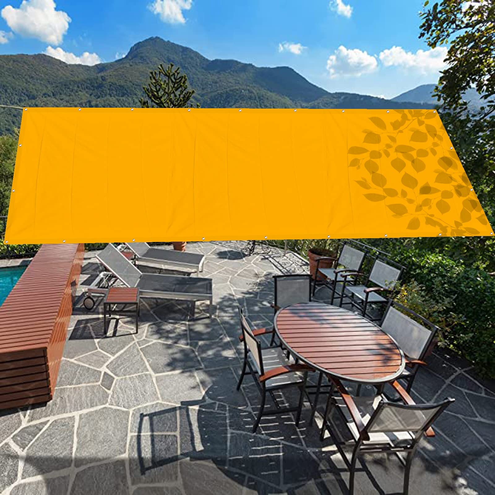 Voile d'ombrage 1.4x3.2m imperméable sable pour pergola et terrasse extérieur