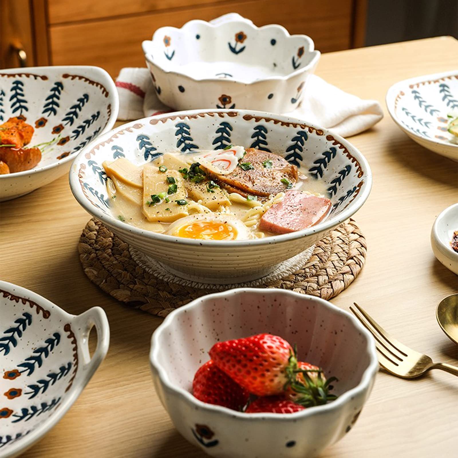 Service de Table en céramique raffinée de 30 pièces pour 6 Personnes, Style Moderne et élégant, idéal pour la Cuisine et Les Restaurants.