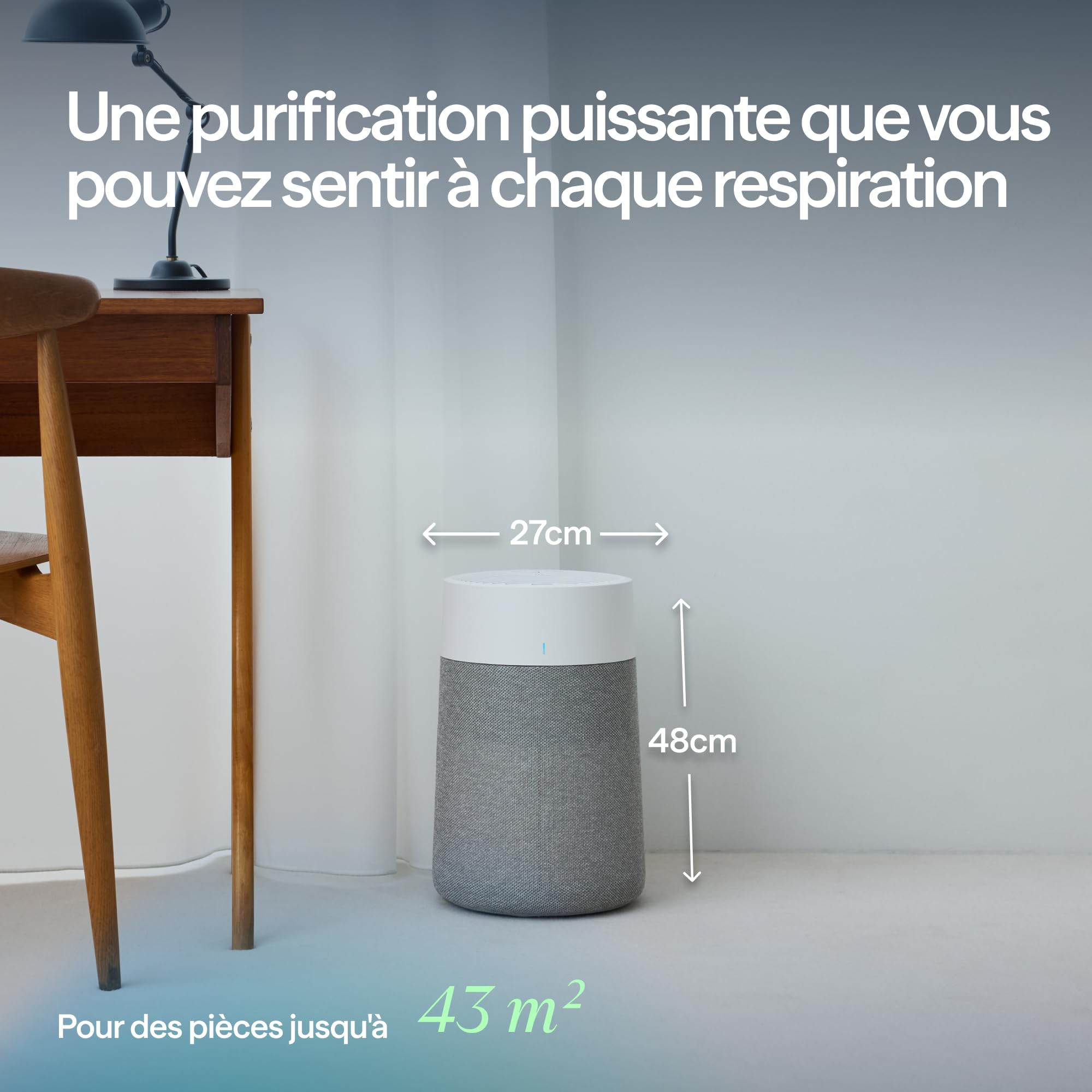 BLUEAIR Blue Pure 511i Max Purificateur d’air pour pièces jusqu’à 43 m² – Intelligent, silencieux, HEPASilent™ | Idéal maison, chambre, enfants | Poussière, allergènes, fumée, moisissures, poils