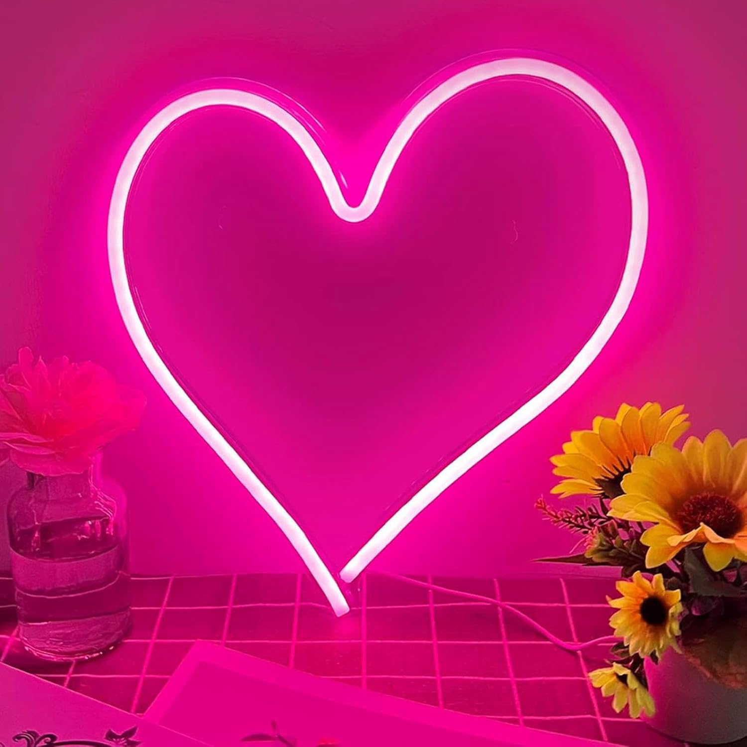Pink Heart<br>Neon Wall Light