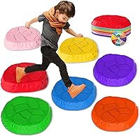 SmartYeen 8-Pack Non-Slip Stepping Stones for Kids - Durable Indoor Outdoor Balance Toys for Toddlers' Coordination & Motor Skills