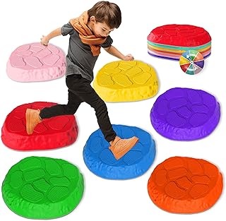 Stepping Stones for kids,8/12 PCS Durable Non-Slip Balance Stones Indoor Outdoor toys for toddlers