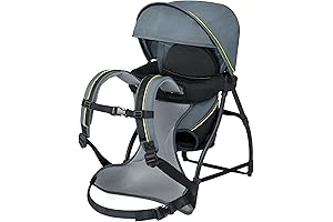 Chicco SmartSupport Aluminum Frame Backpack Carrier, Lightweight Baby Backpack Carrier with Sun Shade | Solar/Grey