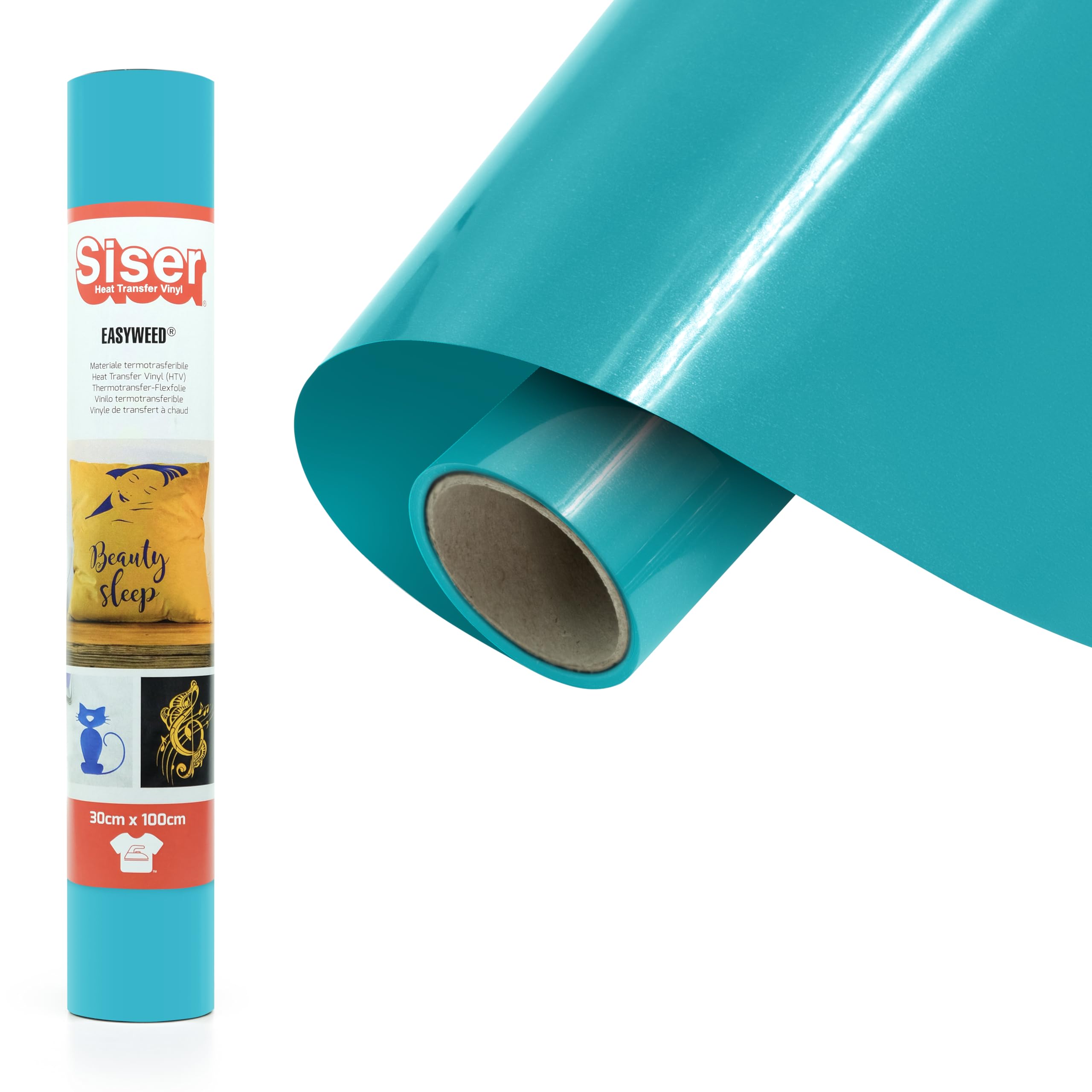 Siser® EasyWeed® Ocean Blue, 30 cm x 1 m, Thermo-Transferable Flex Film for Personalising Fabrics, Creative Hobbies, Certified according to VeganOk and Oeko-Tex Standard 100 Class I — image 1