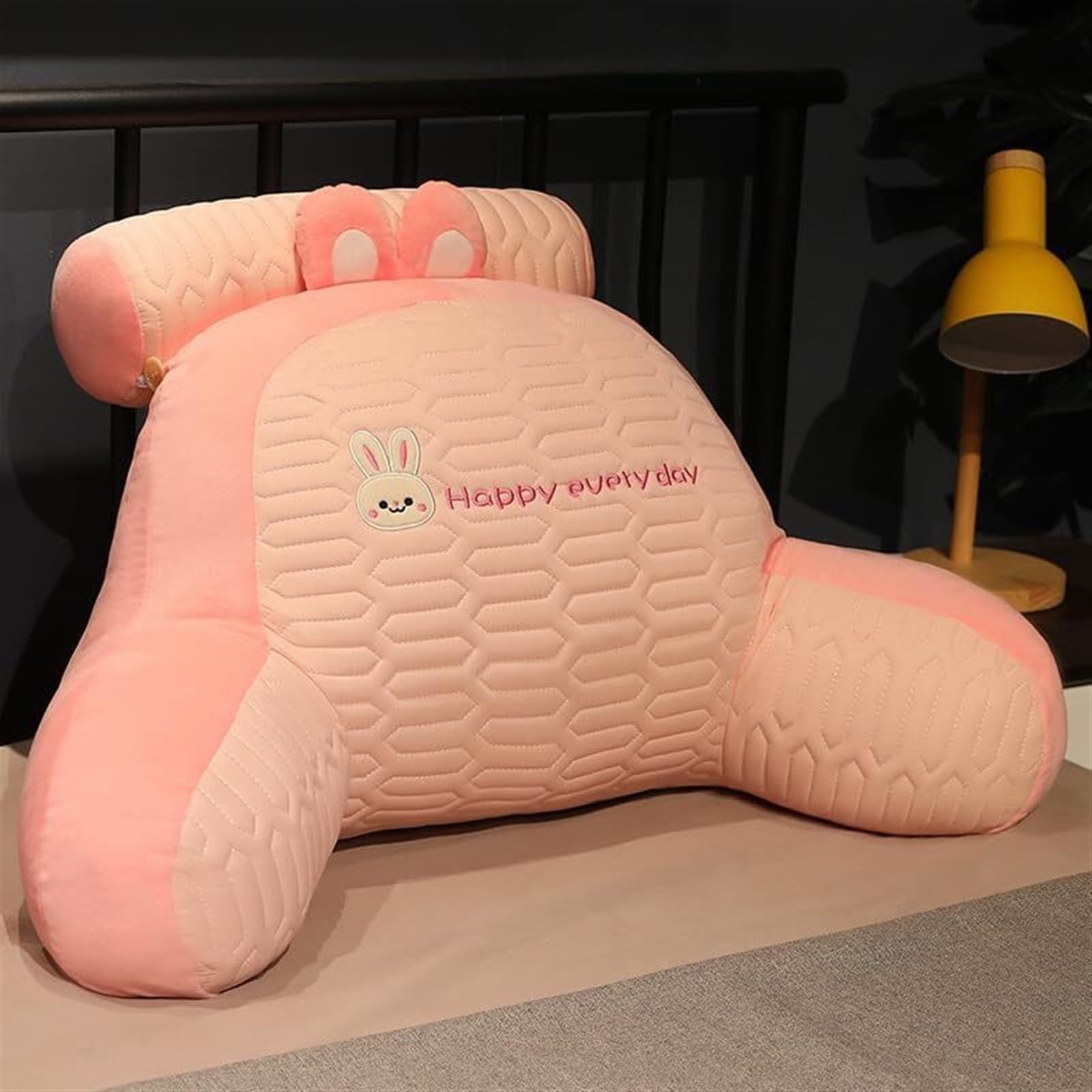MYXJX back support cushion, Bed Chair Back Support Cushion Relieves Fatigue Backrest Pillow Fluffy Comfortable Pillows(Pink,65 * 45CM)