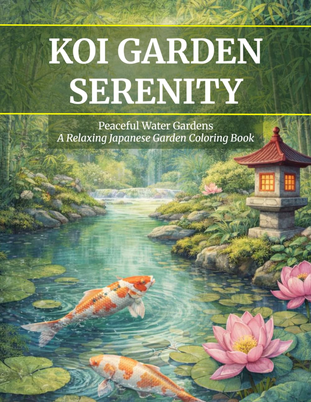 Koi Garden Serenity Adult Coloring Book: Peaceful Water Gardens - A Relaxing Japanese Garden Coloring Book