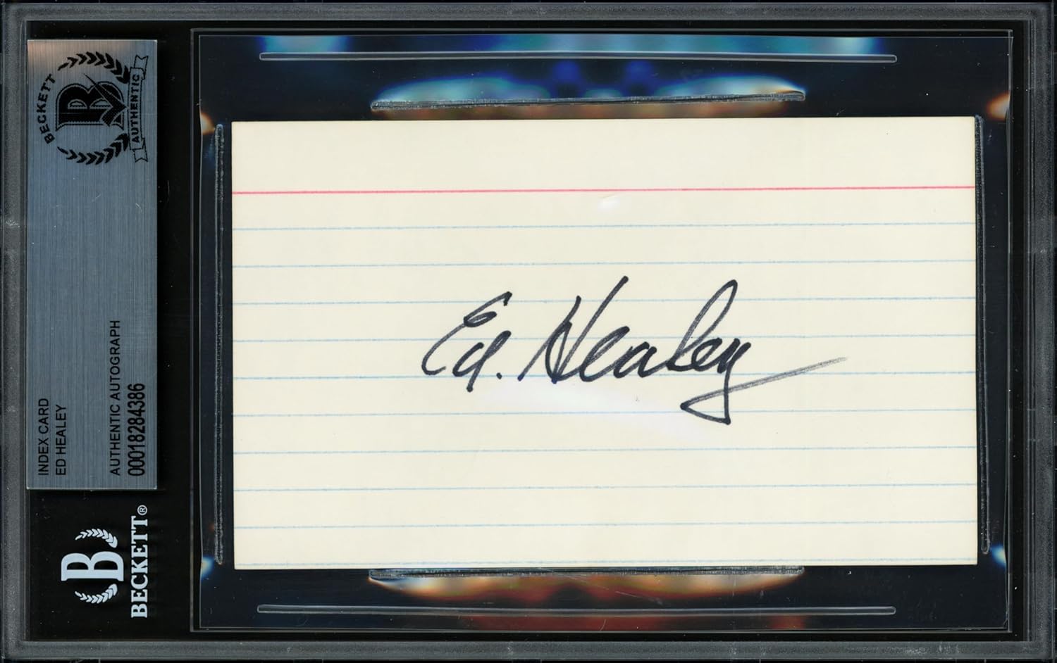 Ed Healey Autographed 3x5 Index Football Card Beckett BAS #18284386