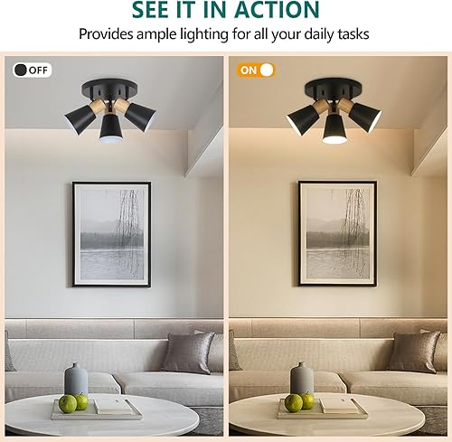 Miniatura 5 de Lámpara de techo industrial de montaje empotrado, lámpara de techo giratoria multidireccional, lámpara de techo giratoria multidireccional,