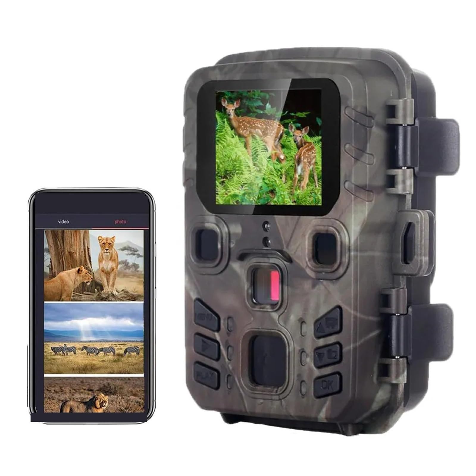 Kamera leśna, Mini301 kamera myśliwska kontrola aplikacji obserwacyjna bezprzewodowa 24MP 1296P noktowizor ruchu pułapki na dziką przyrodę zdjęcie(Only camera)