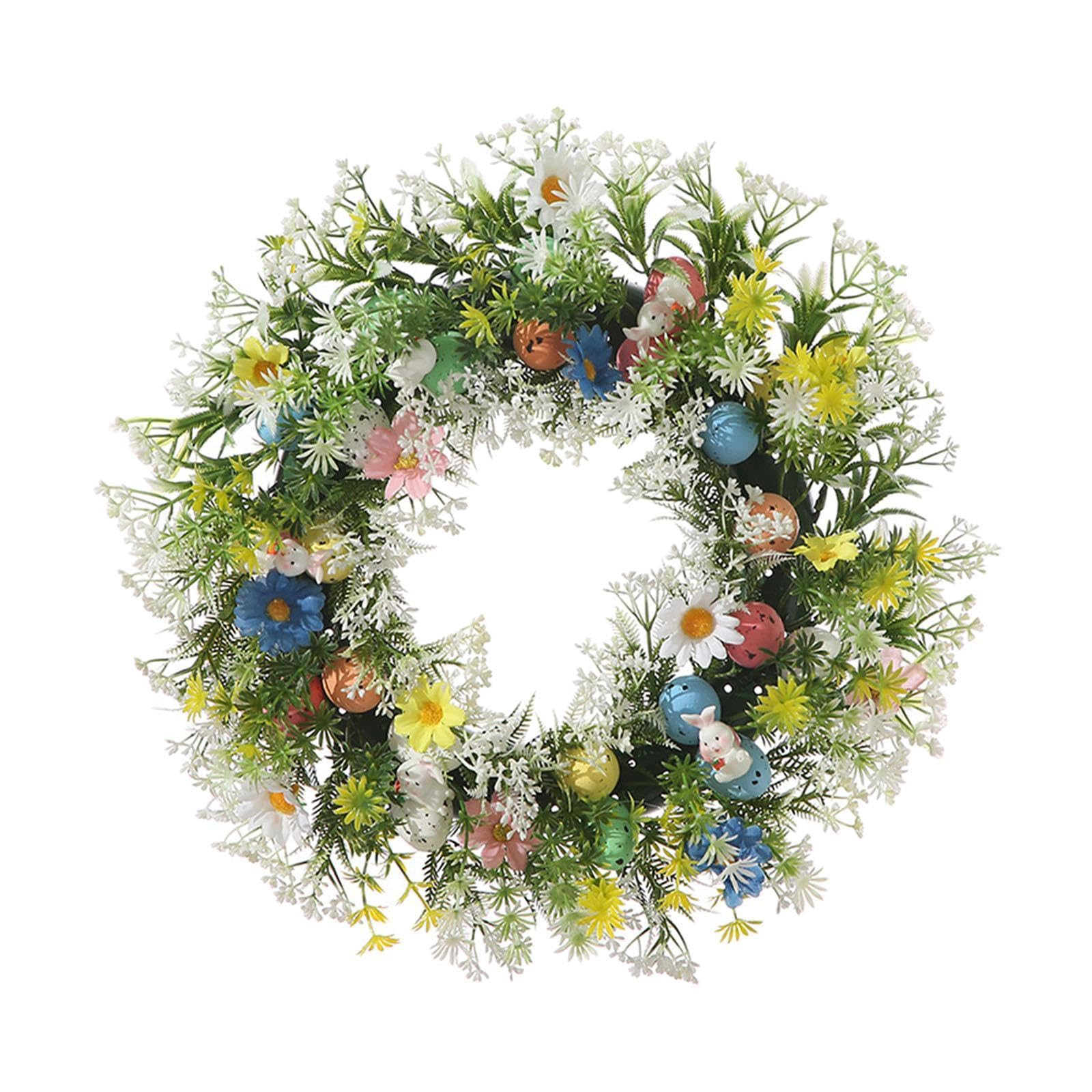 Corona de Pascua para Puerta Principal, Creativa, Artificial, con Huevo Y, Decoración de Primavera.