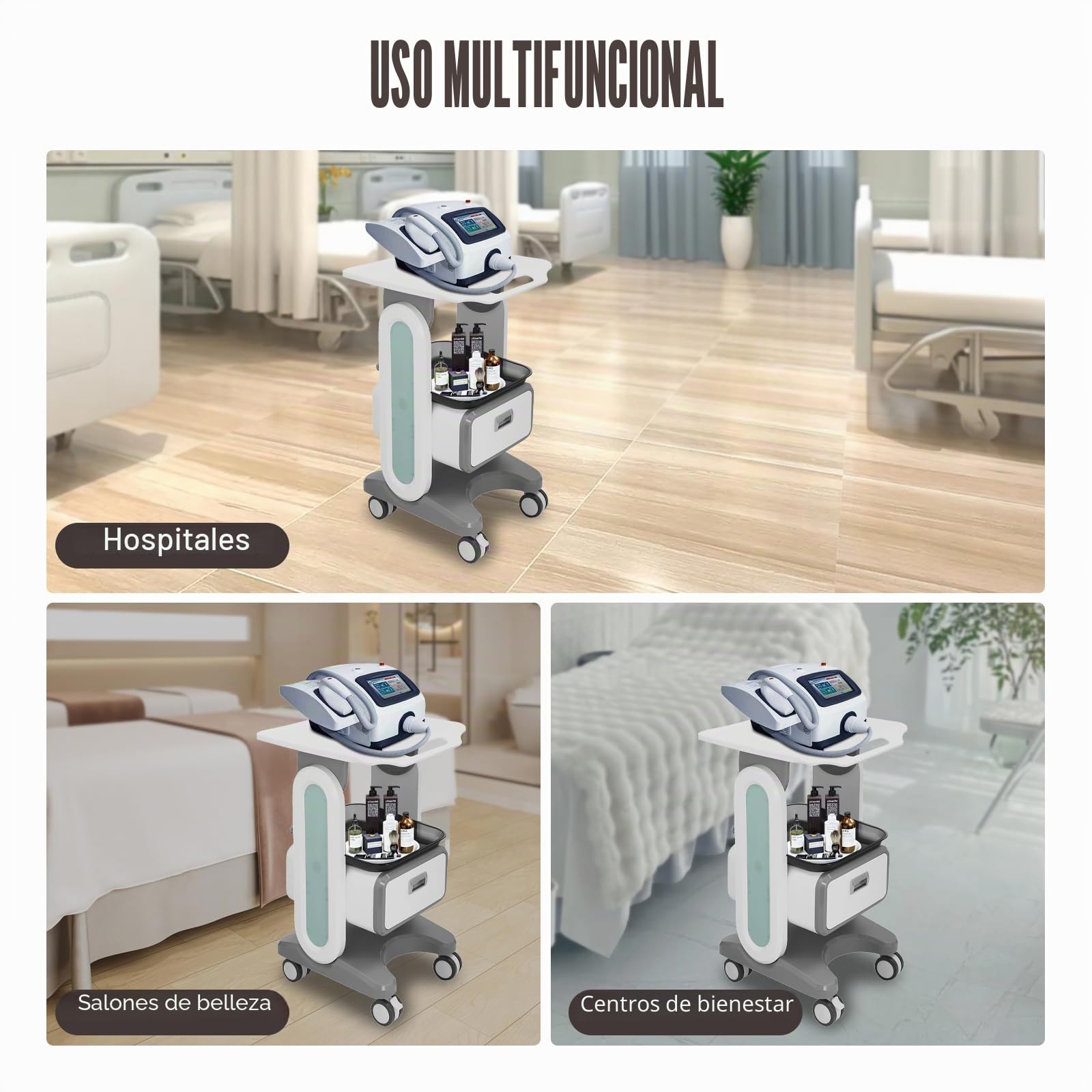 Carrito médico portátil con cajones, carrito de belleza, carrito de belleza, carrito con ruedas, carrito de peluquería, carrito de herramientas con compartimento de almacenamiento y rueda de