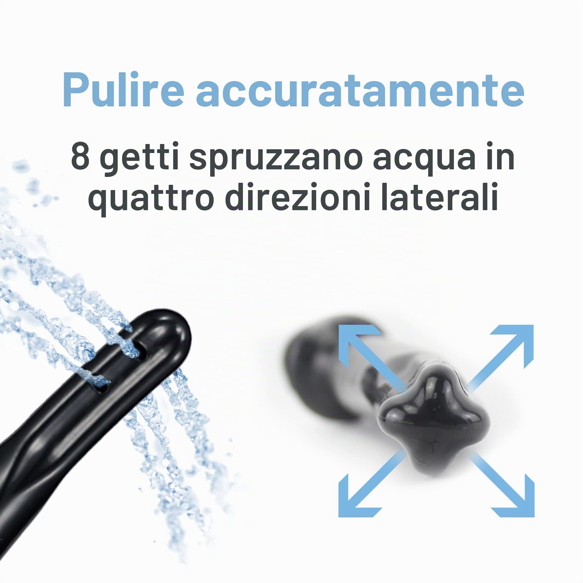 TopQuaFocus 294ml Lampadina per clistere Lampadina per doccia anale Caffè per clistere per uomo Donna Pulizia punte da 4,8' (nero)