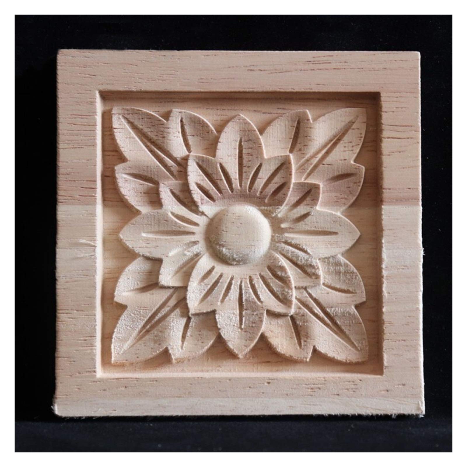 Garnitures décoratives en bois Craft applique dans le centre de meubles à domicile, décalcomanies d'artisanat sculptés, décisions de porte de meubles non peints, décorations de l'armoire à bois, combi